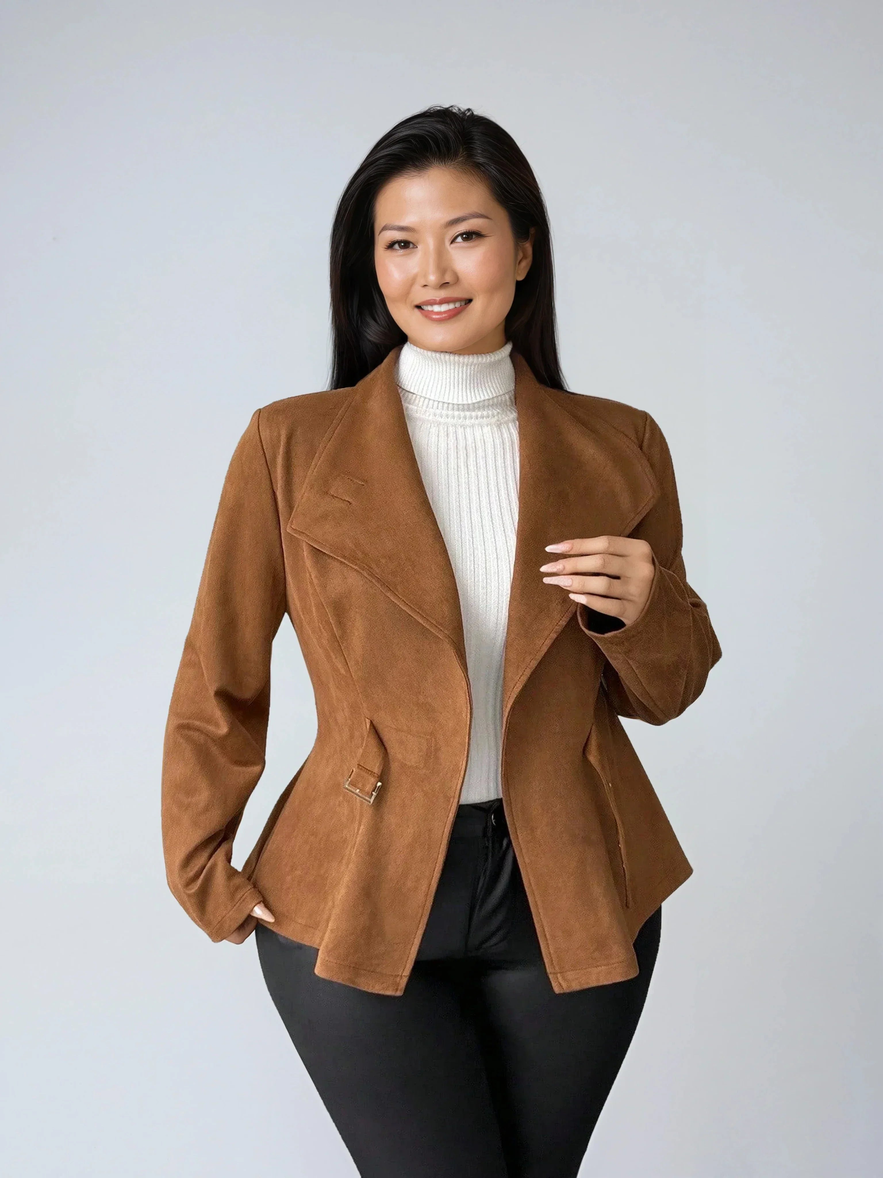 Safija | Brown suede-look blazer