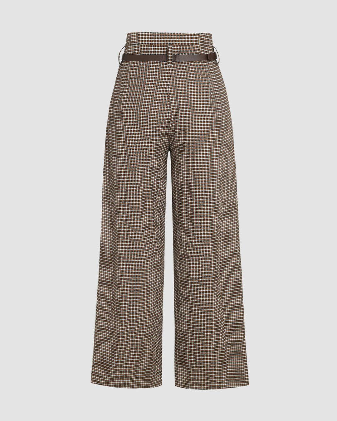 Back view of high-waist wide-leg trousers