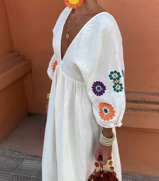 Maëlle | Long Embroidered Dress