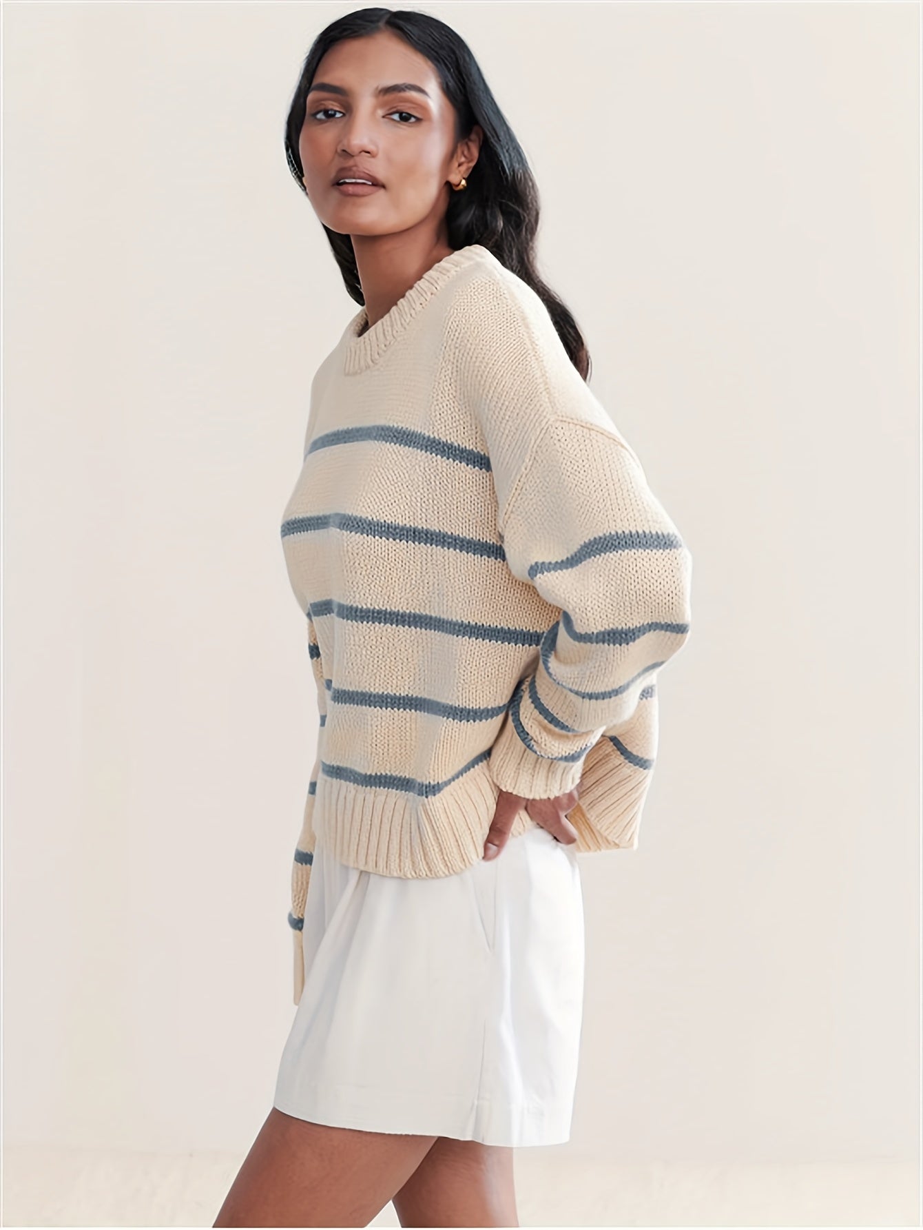 Chelly | Striped jumper with dropped shoulders