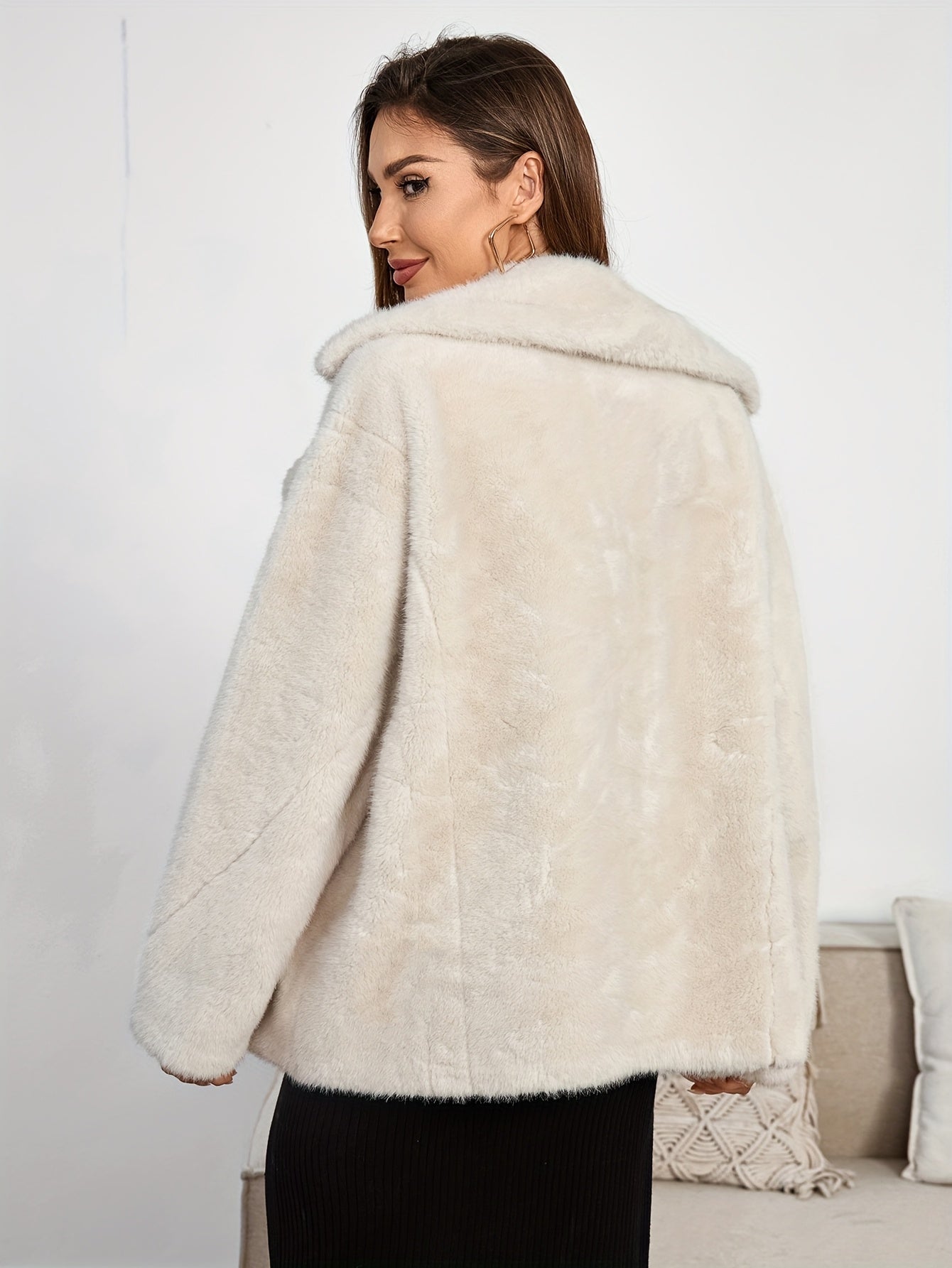 Sena | Short teddy coat with buttons