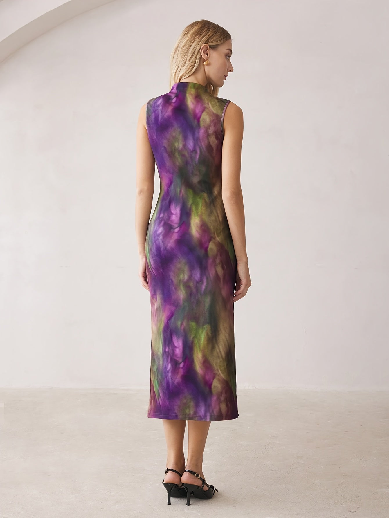 Tessy | Midi jurk met tie-dye print