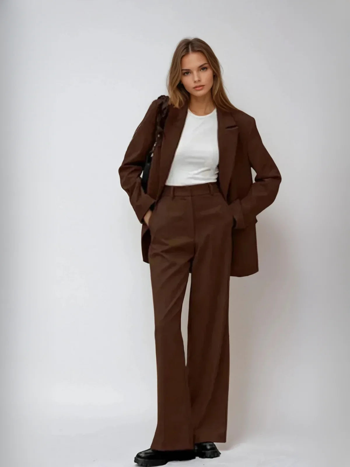 Blazer & wide-leg pants set