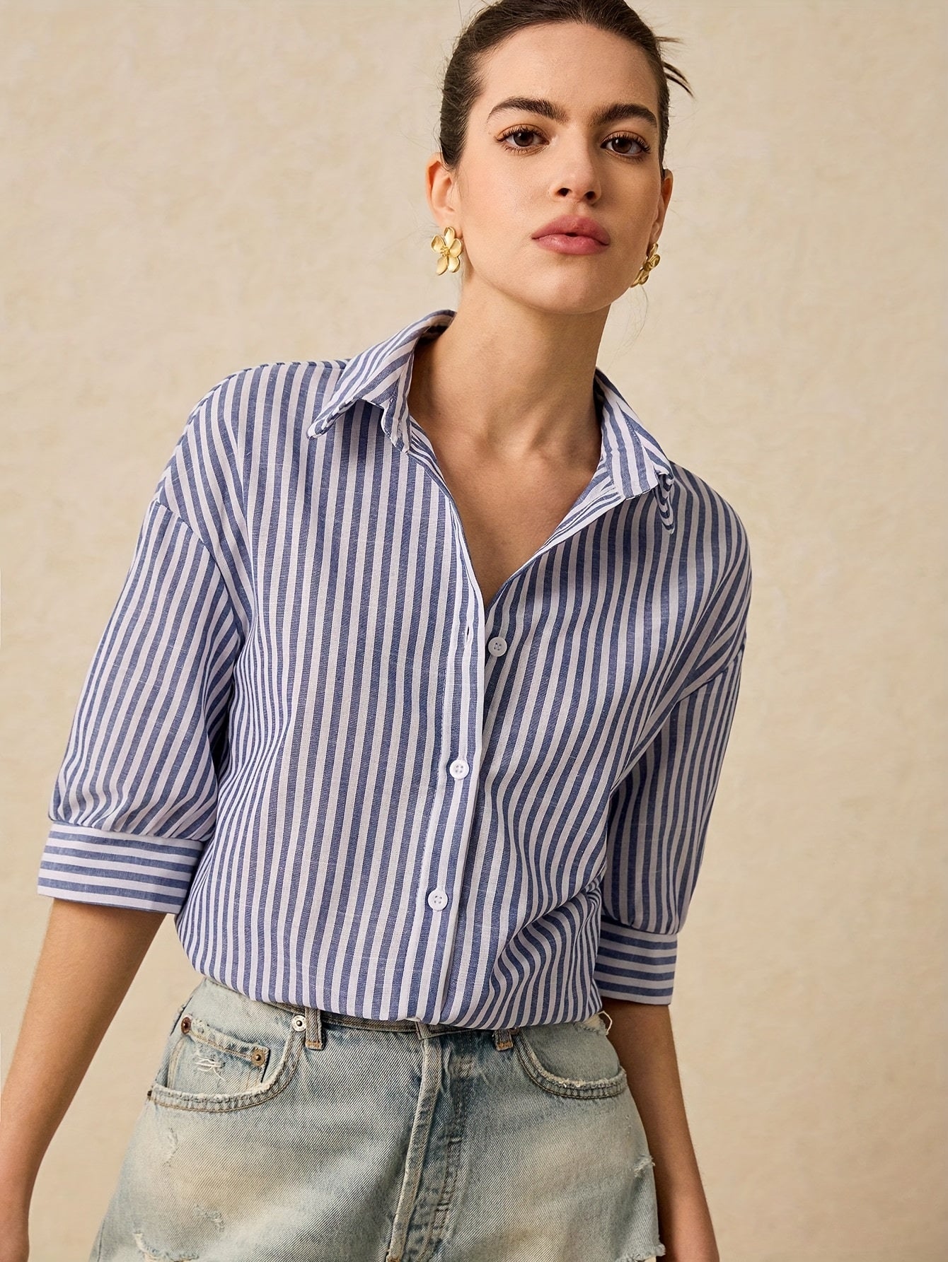 Violet | Blouse met lijnen