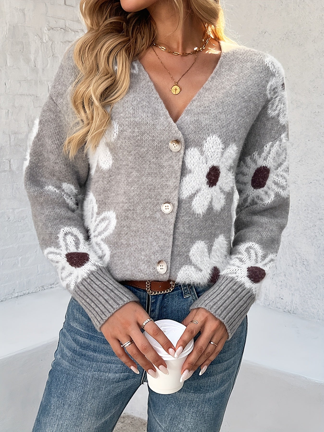 Vest met bloemendessin