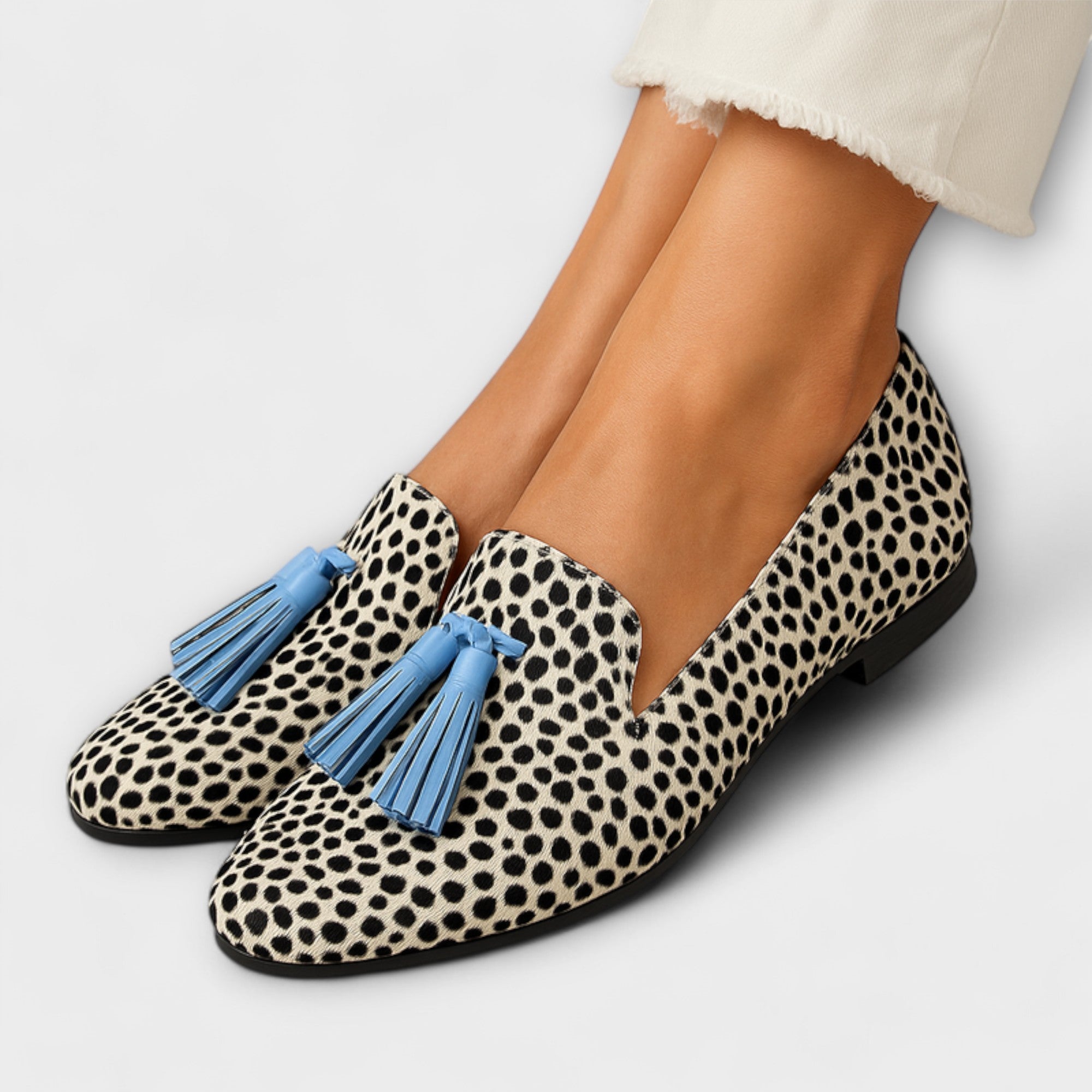 Misha | dot-tassel loafers