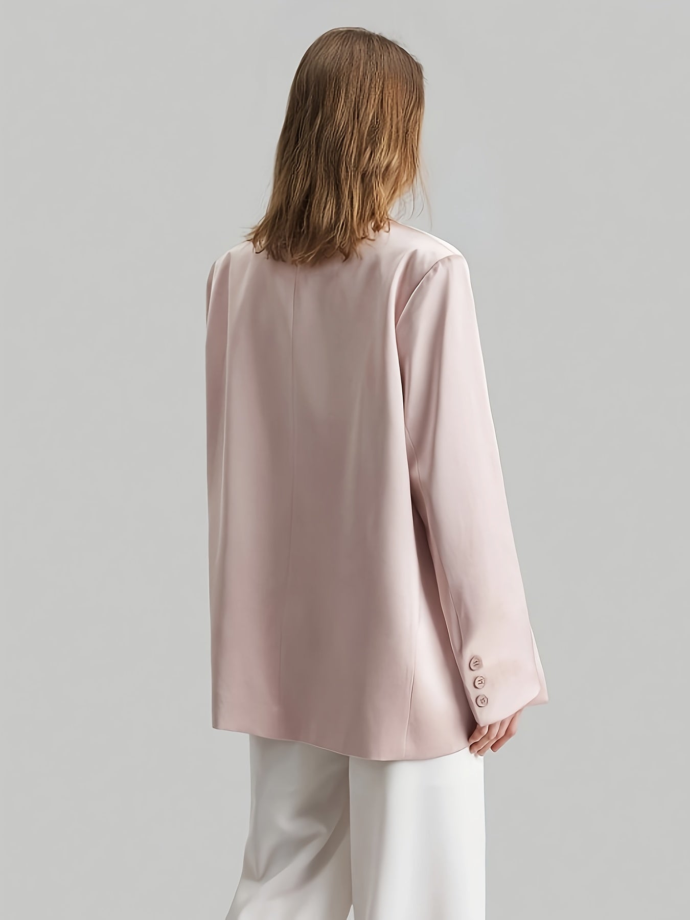 Cayley | Pink satin blazer