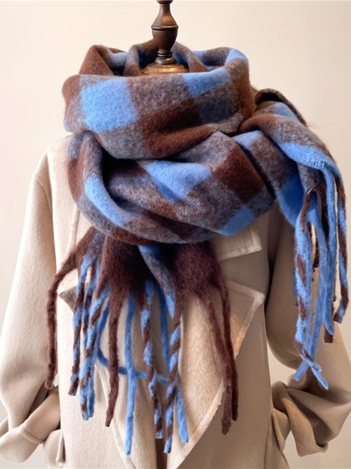 Vintage Ruit Cozy Sjaal