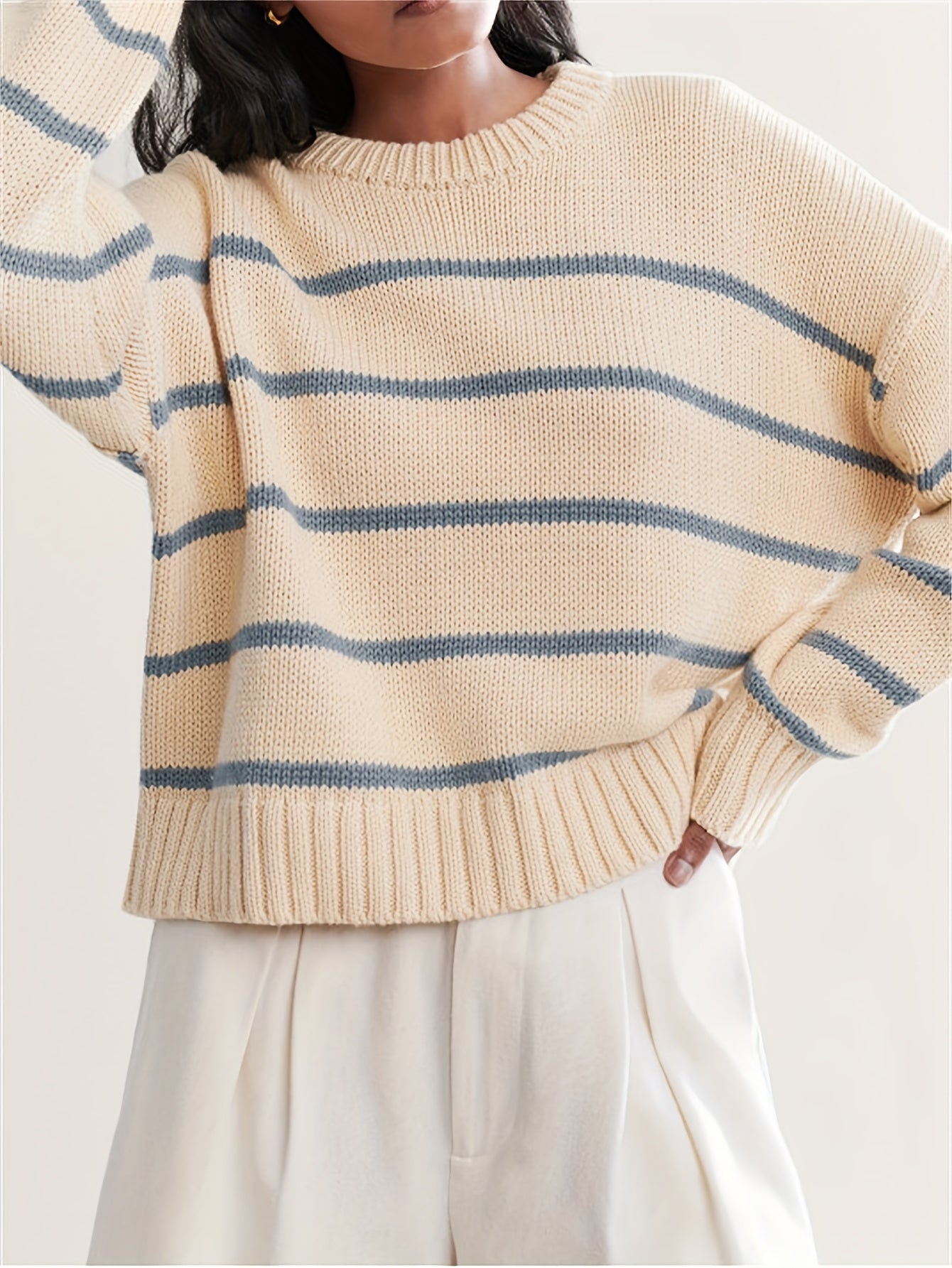 Chelly | Striped jumper with dropped shoulders