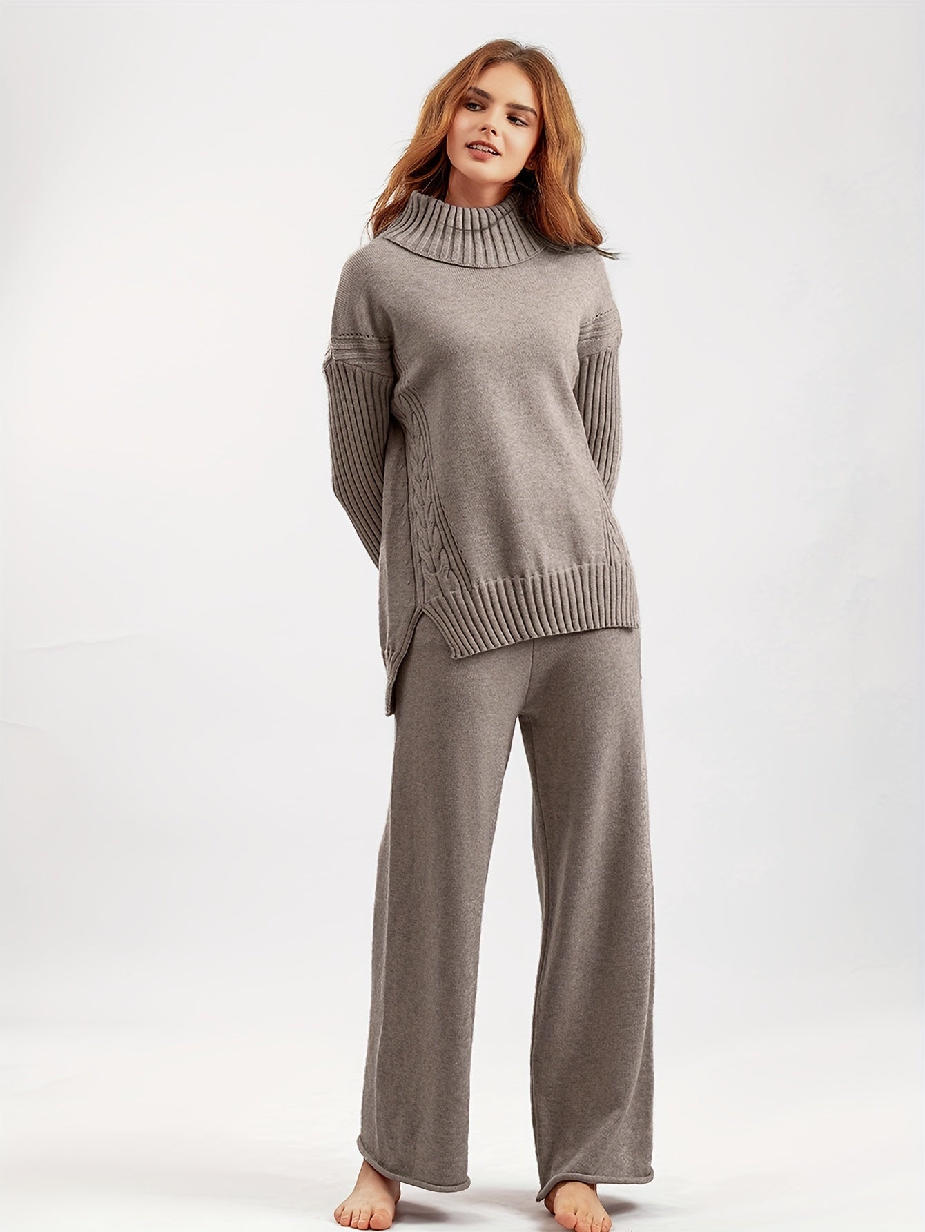 Grey knitted Two-Piece Set