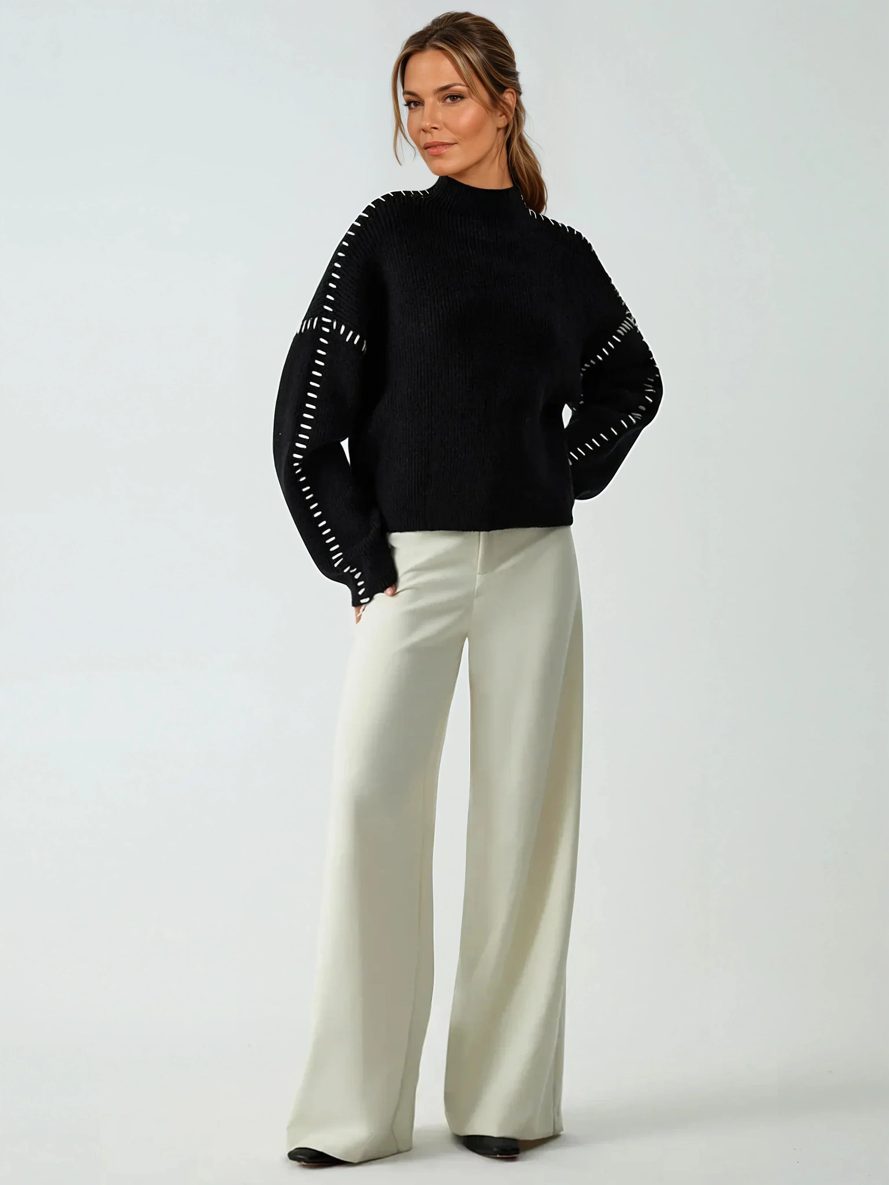 Jalisa | Oversized mock neck sweater