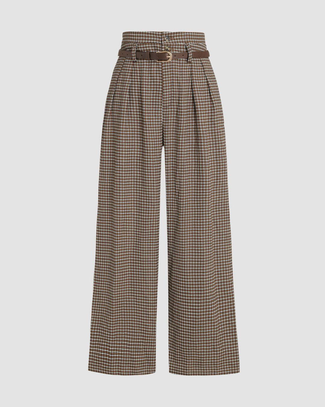 High-waist wide-leg trousers