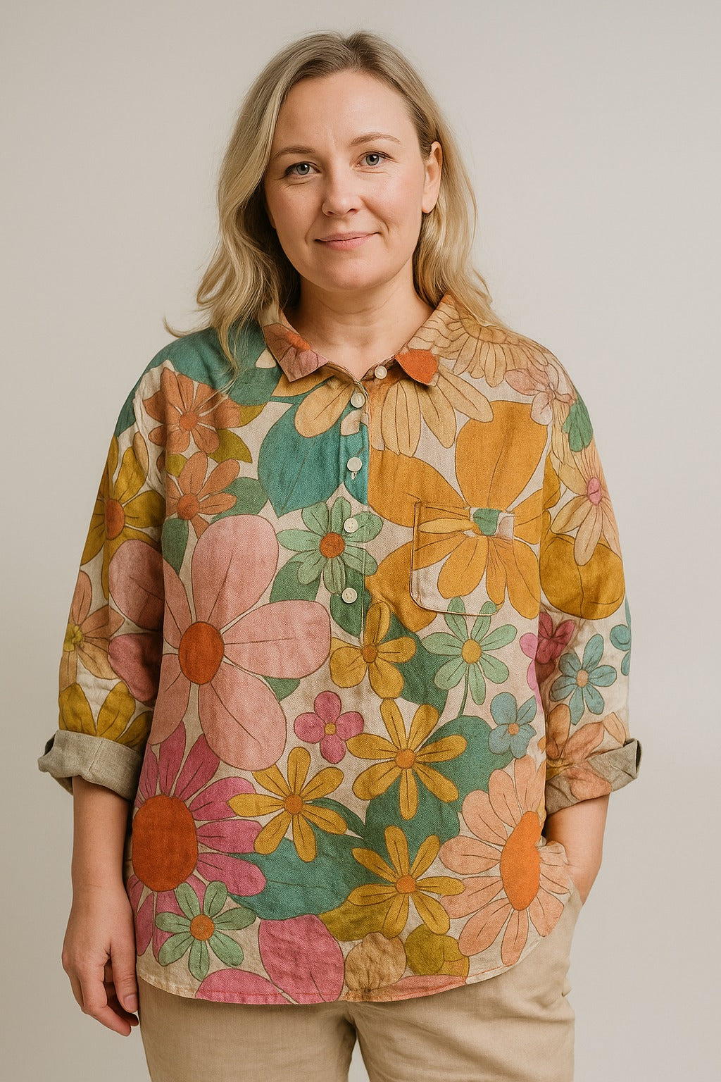 Daphne | Multicolor floral shirt