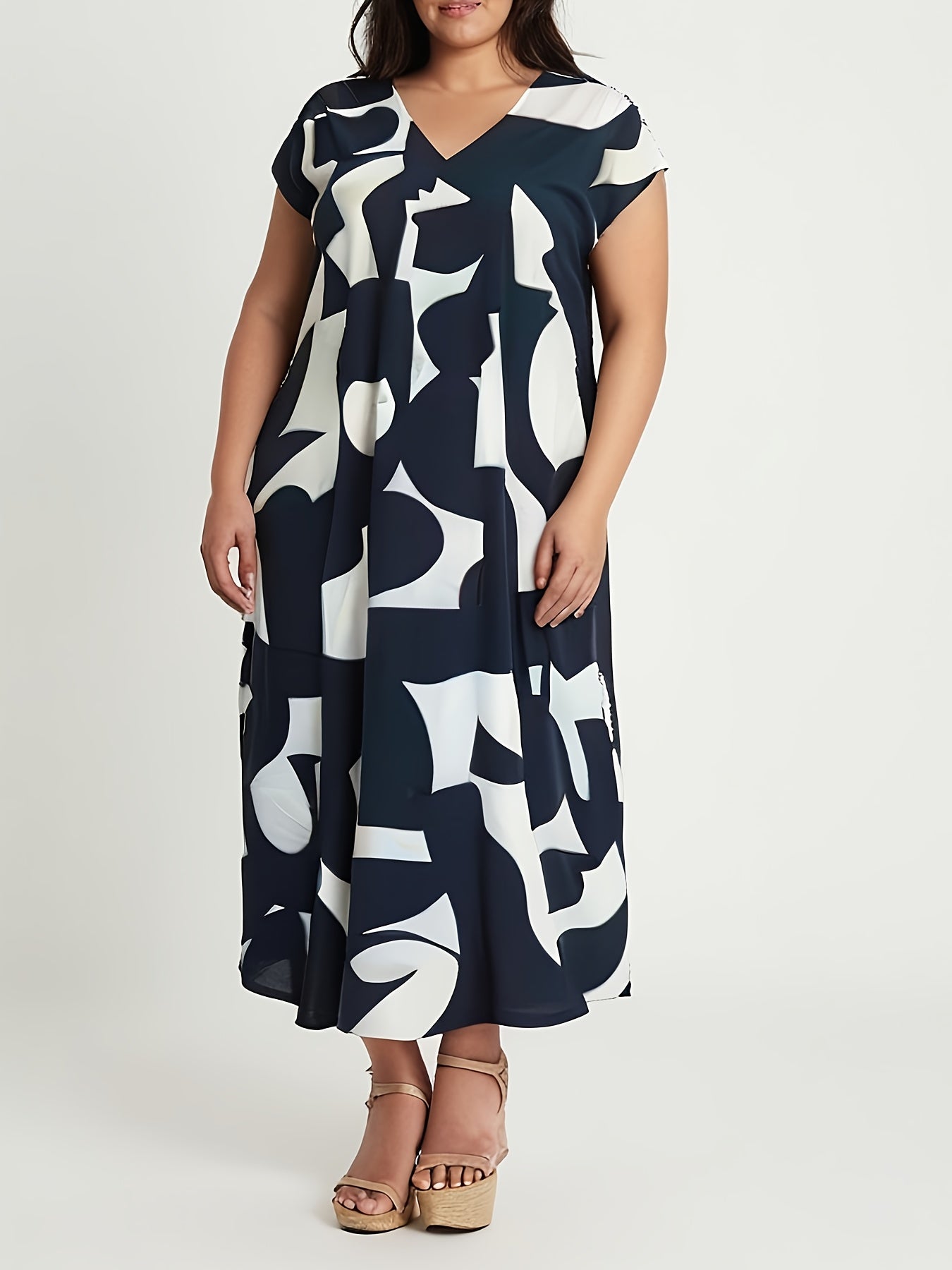 Summer dress with abstract print