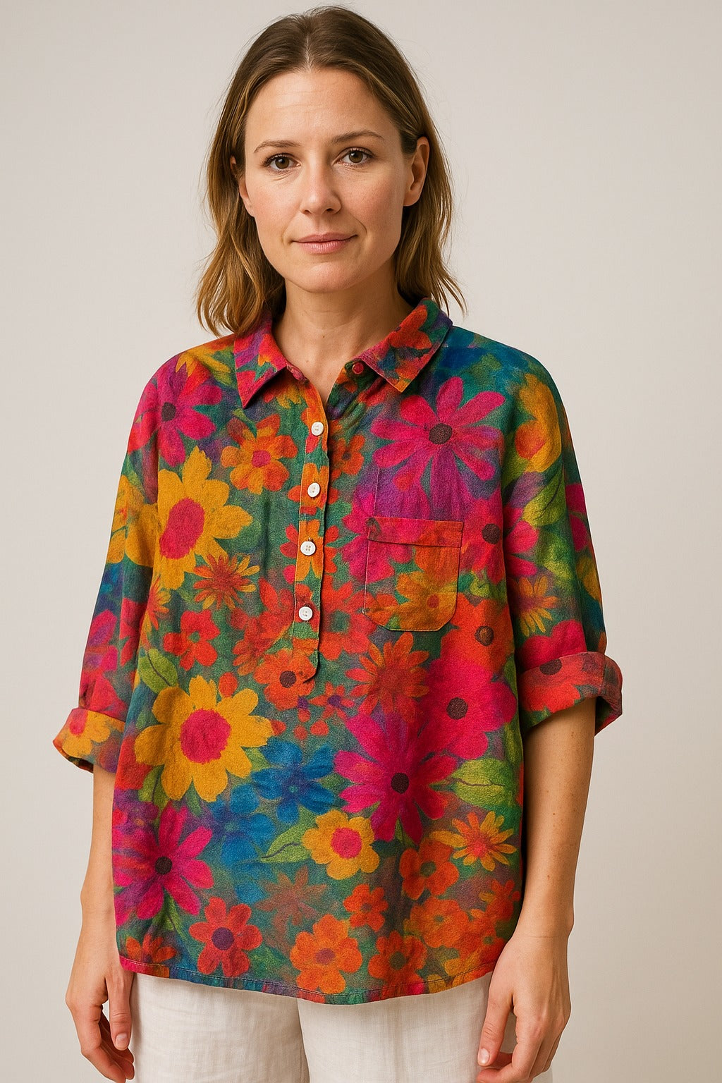 Multicolor floral blouse