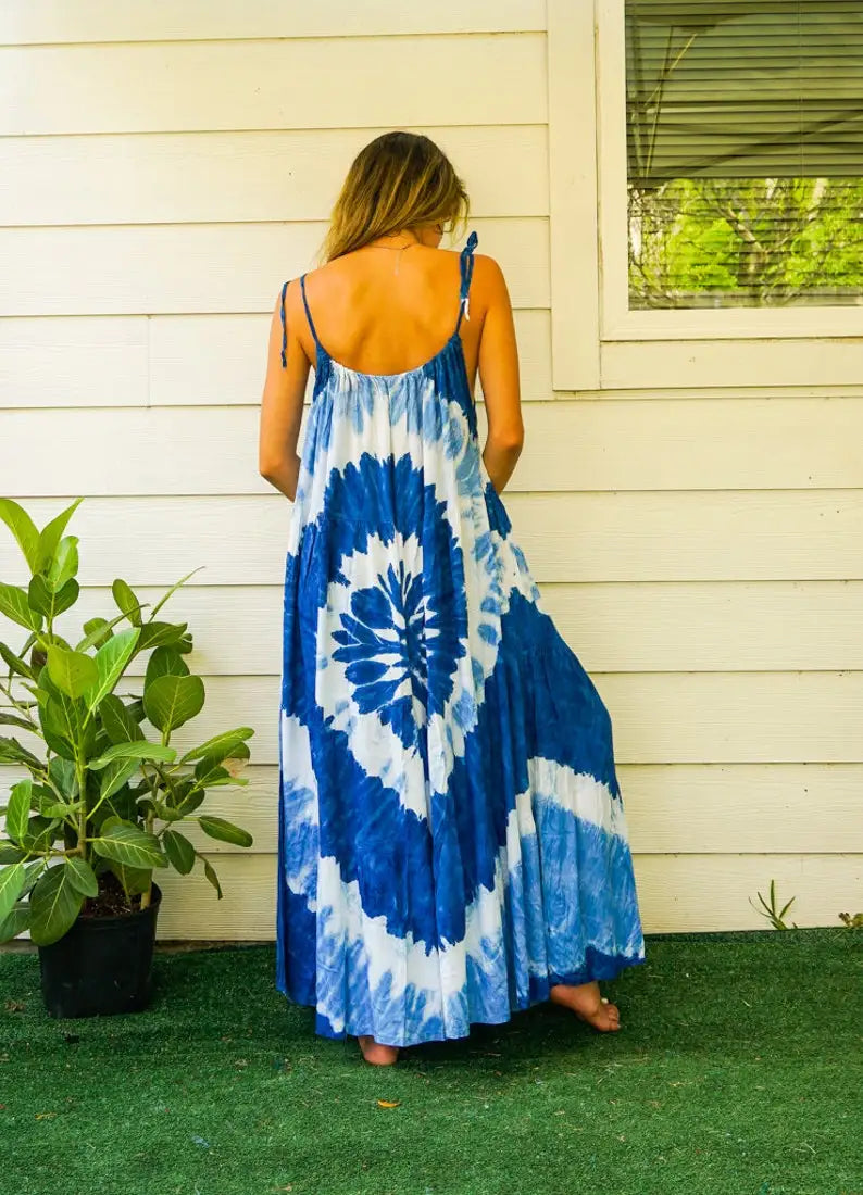 Ocean whirl | Tie-dye dress