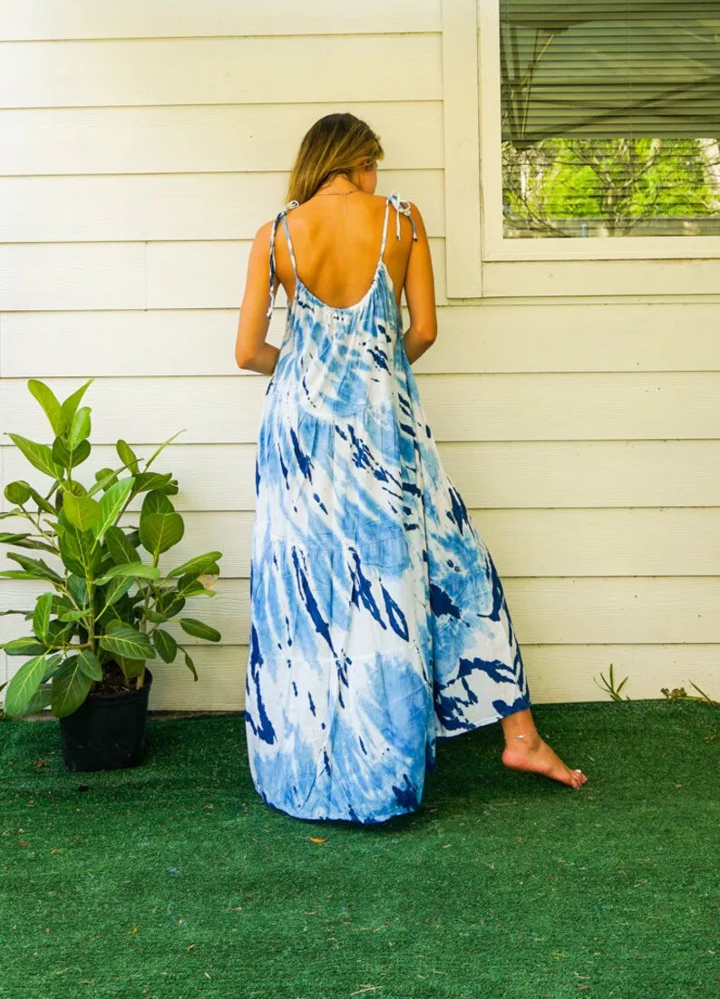 Ocean Waves | Tie-Dye Maxi Jurk