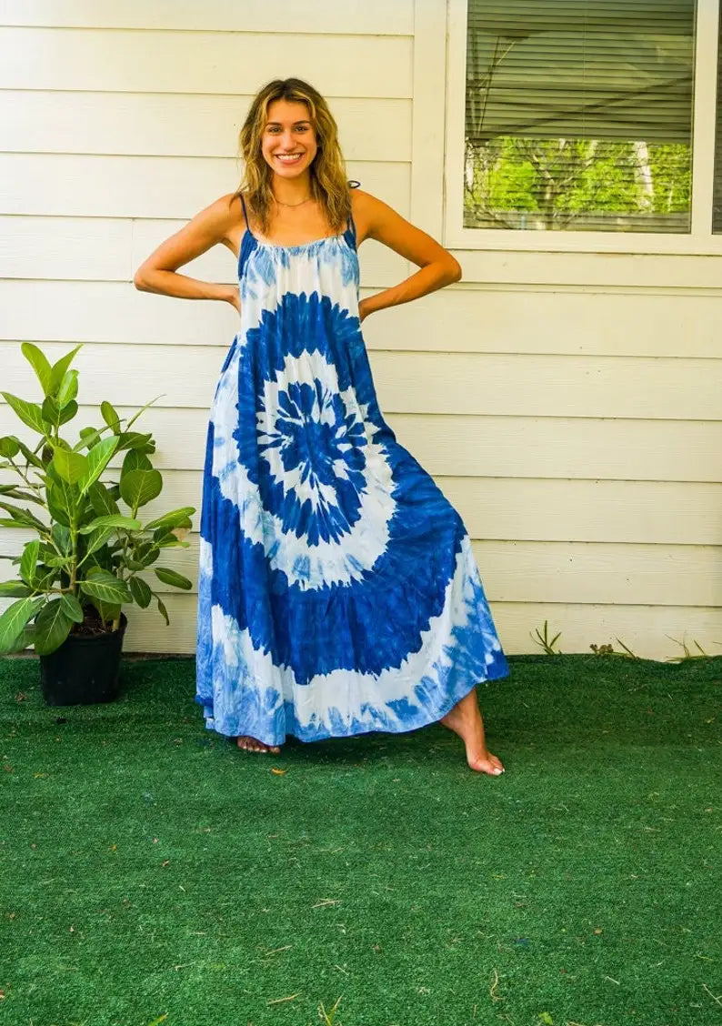 Ocean whirl | Tie-dye dress