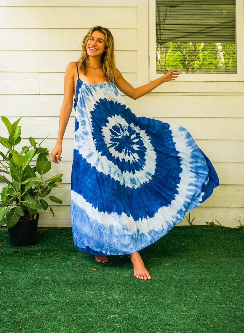 Ocean whirl | Tie-dye dress