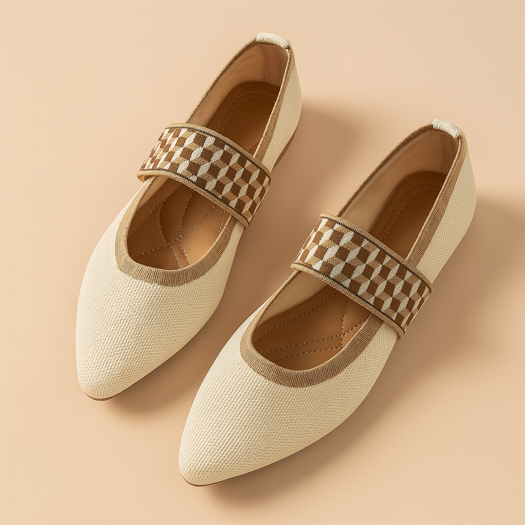 Beige Slip-Ons with Strap