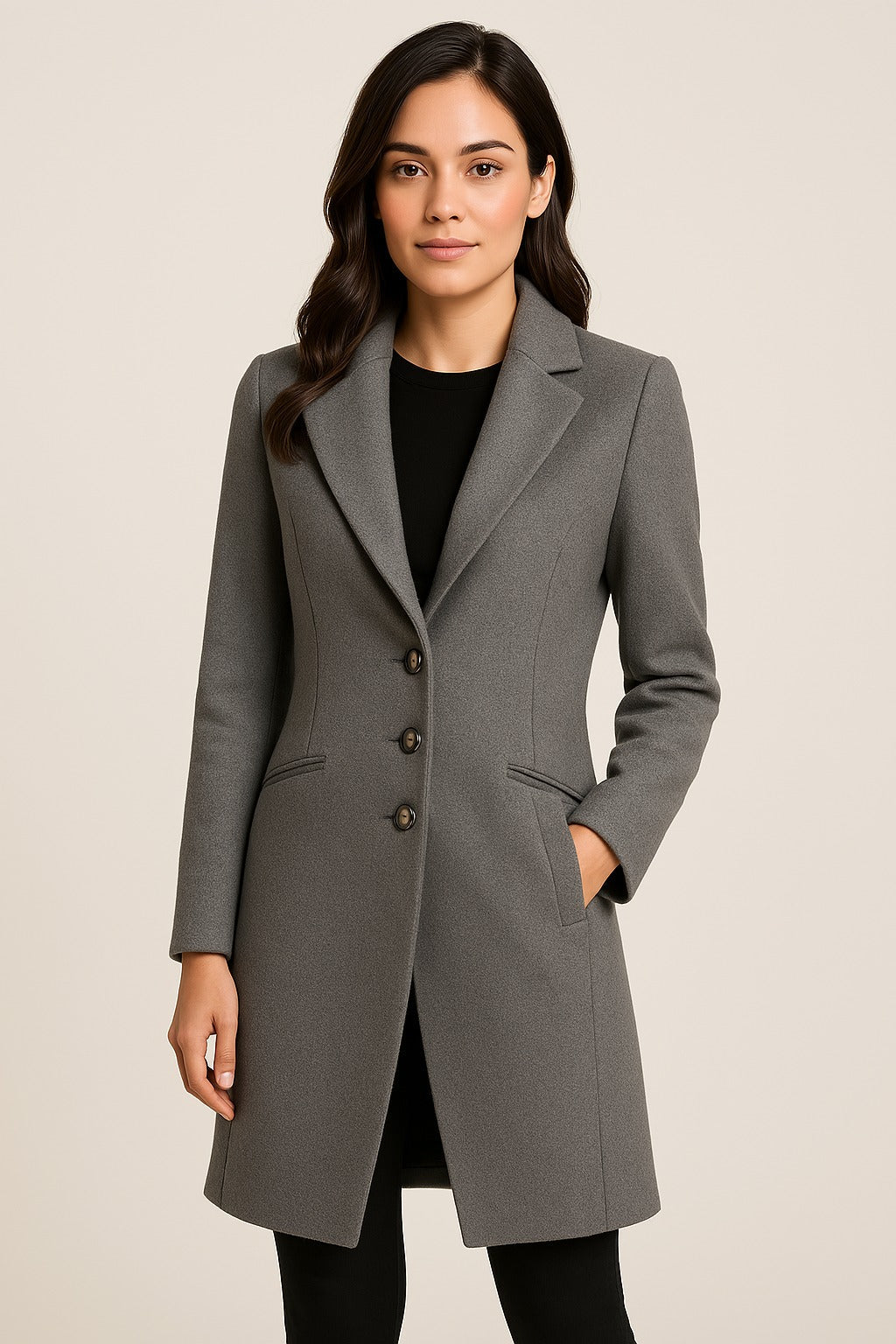 Linde | Grey fitted coat