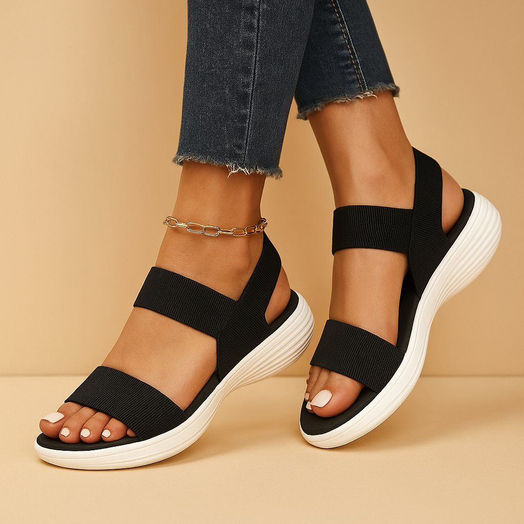 Sporty Sandals with Stretch Strap