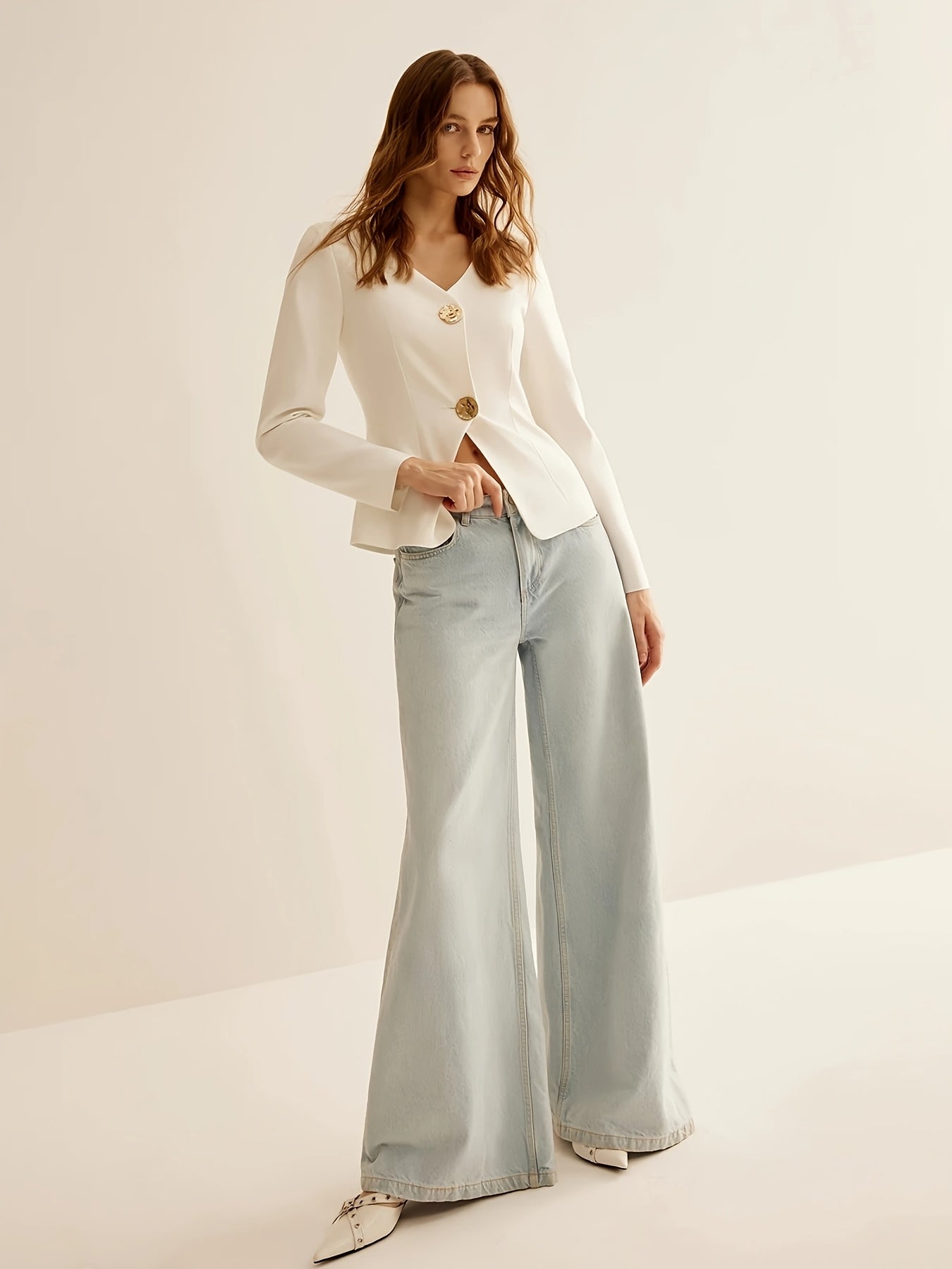 Ivory | Blazer met knopen
