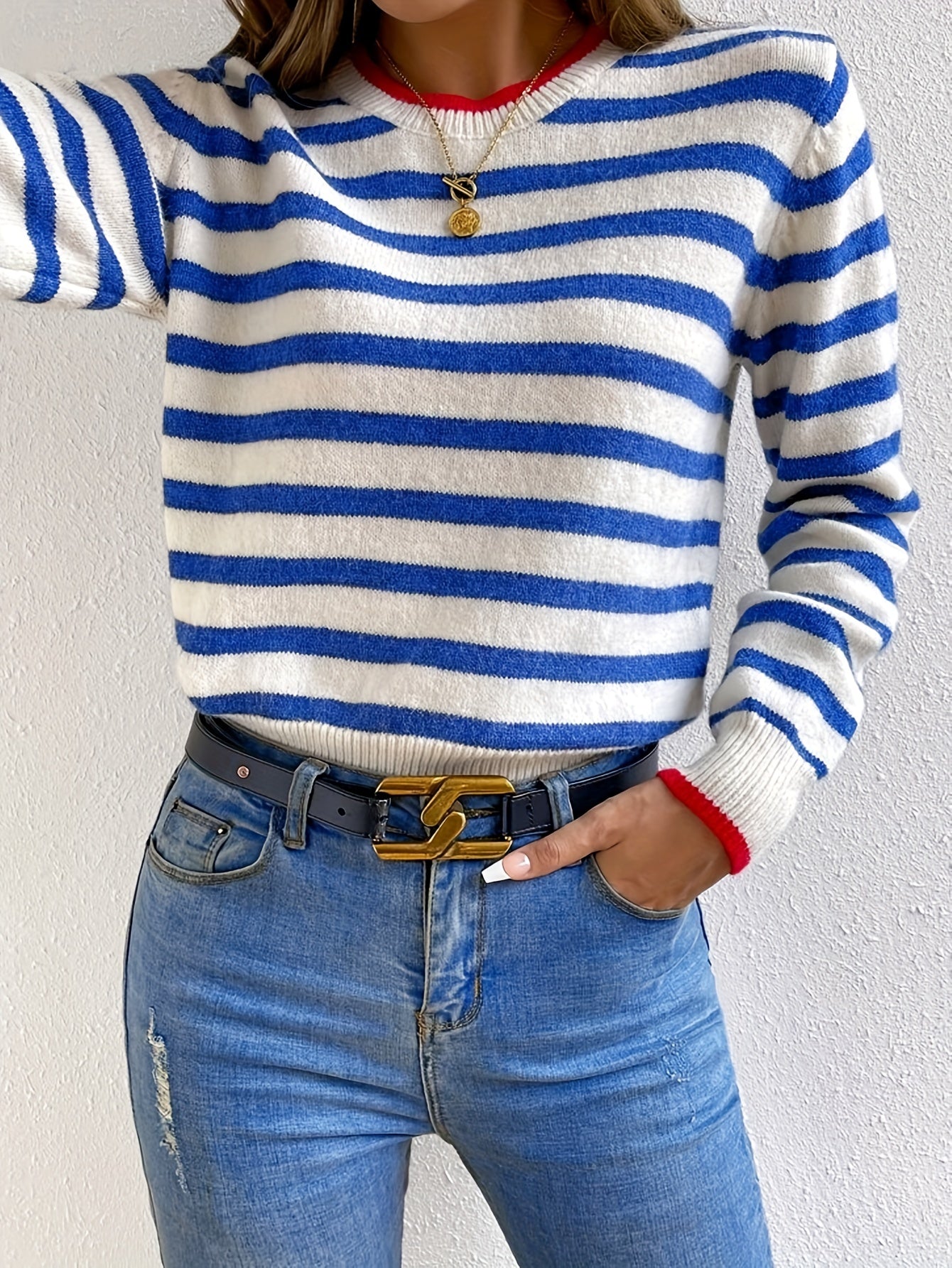 Jadira | striped jumper with round neck
