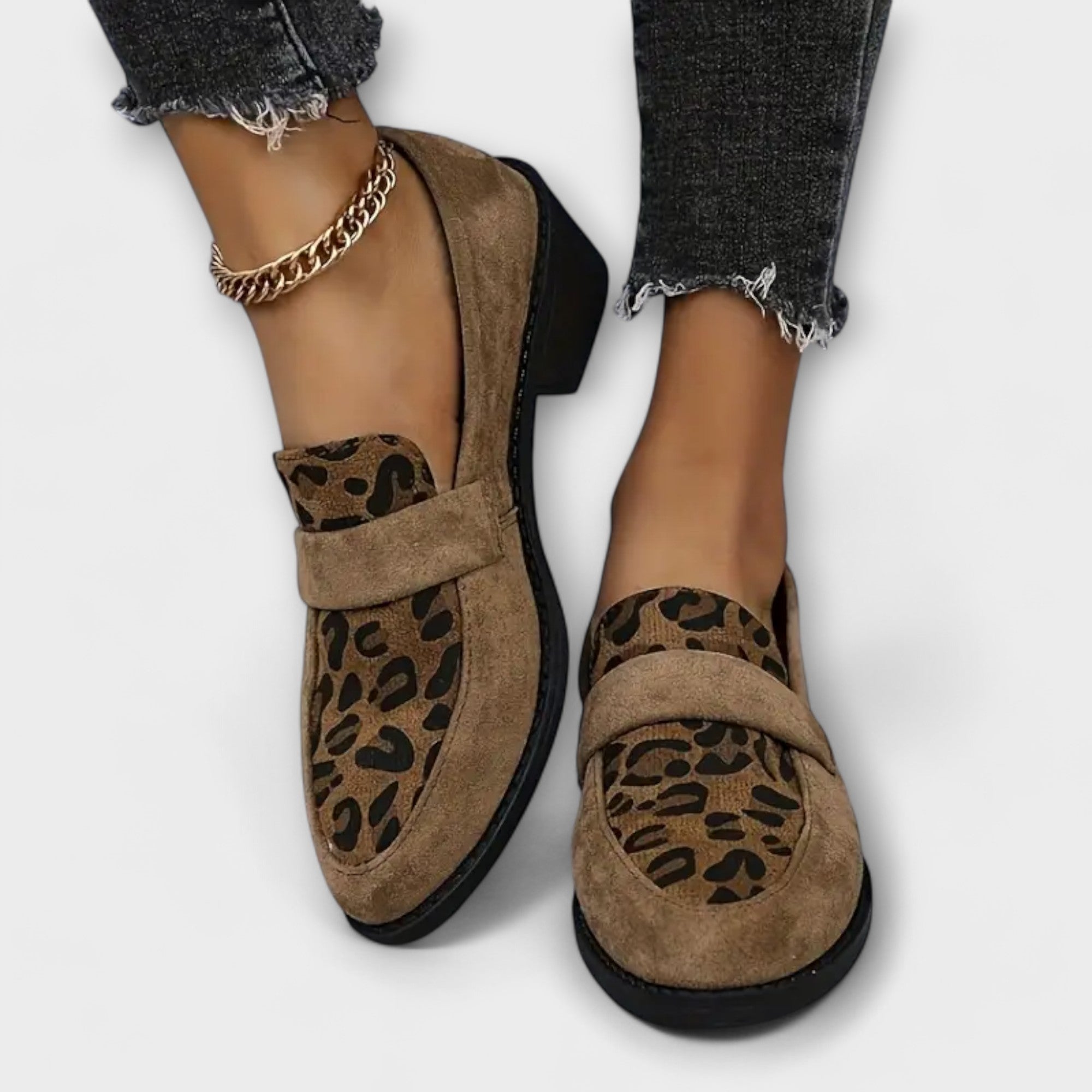 Karla | Leopard‑panel loafers