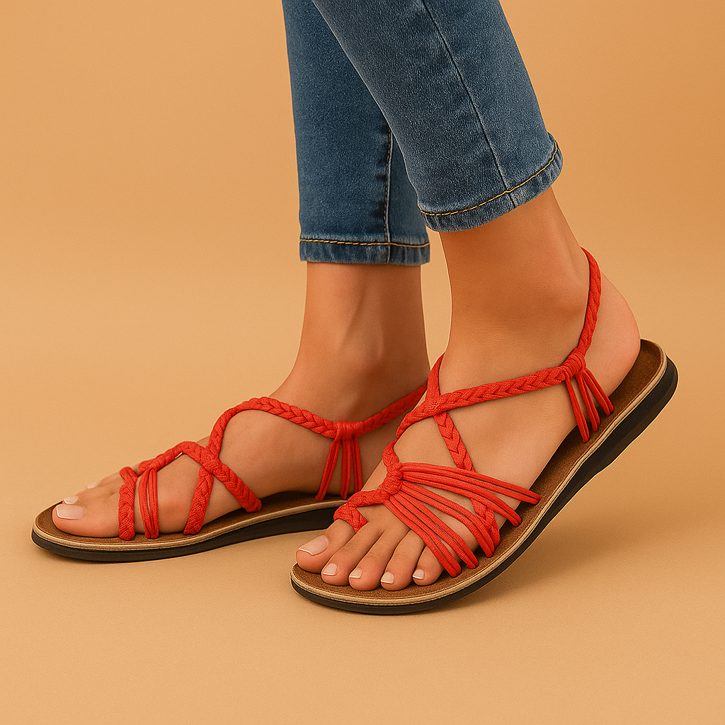 Rope Sandals with Wrap Straps