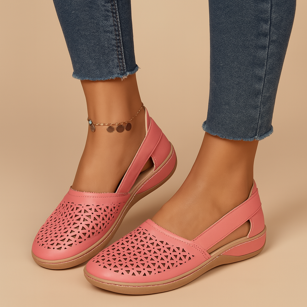 Airy slip-on shoes with cutouts