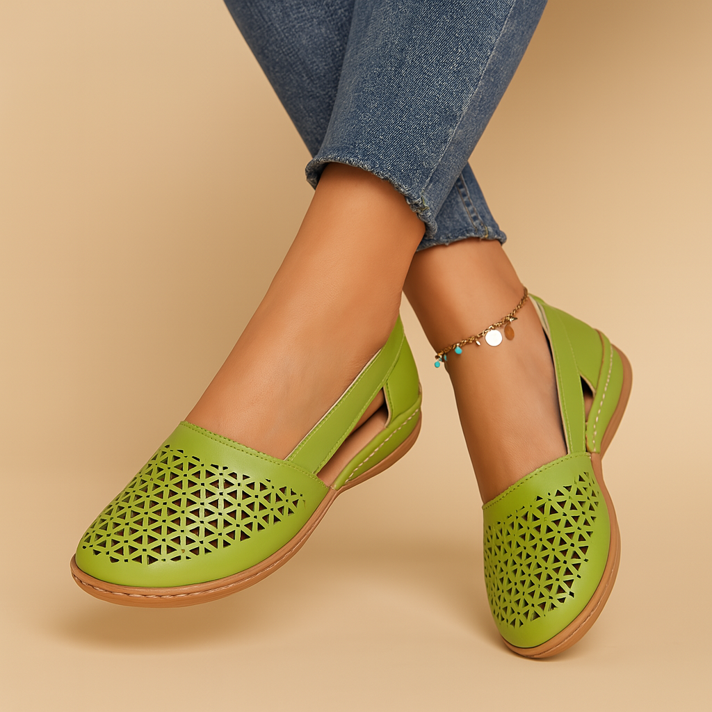 Airy slip-on shoes with cutouts