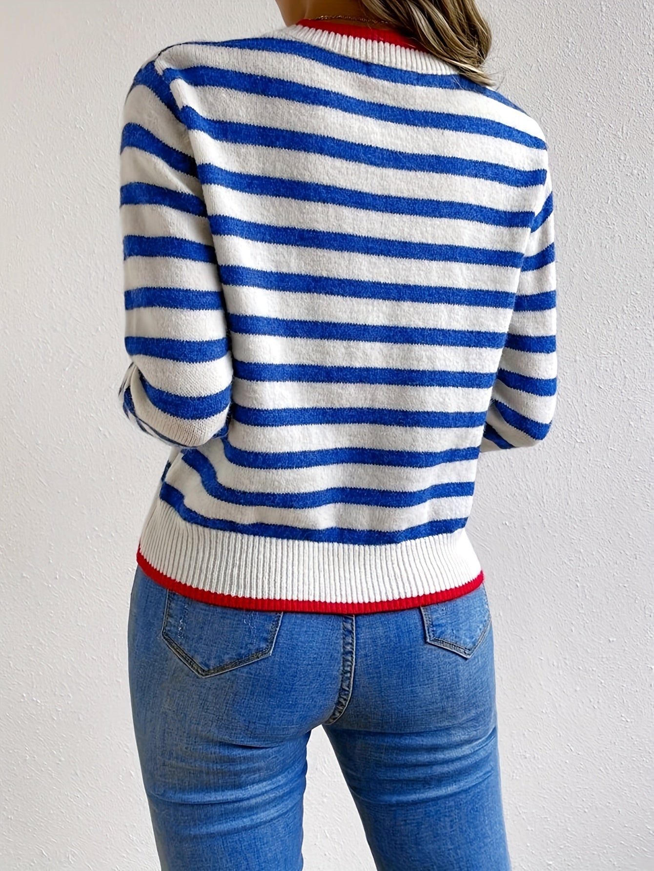 Gestreepte Trui met ronde hals