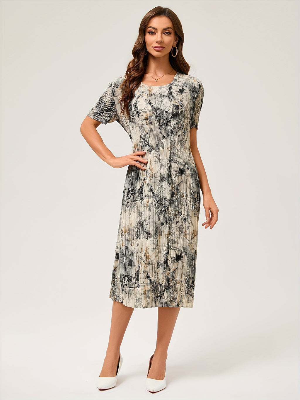 Rosy | Midi dress with print