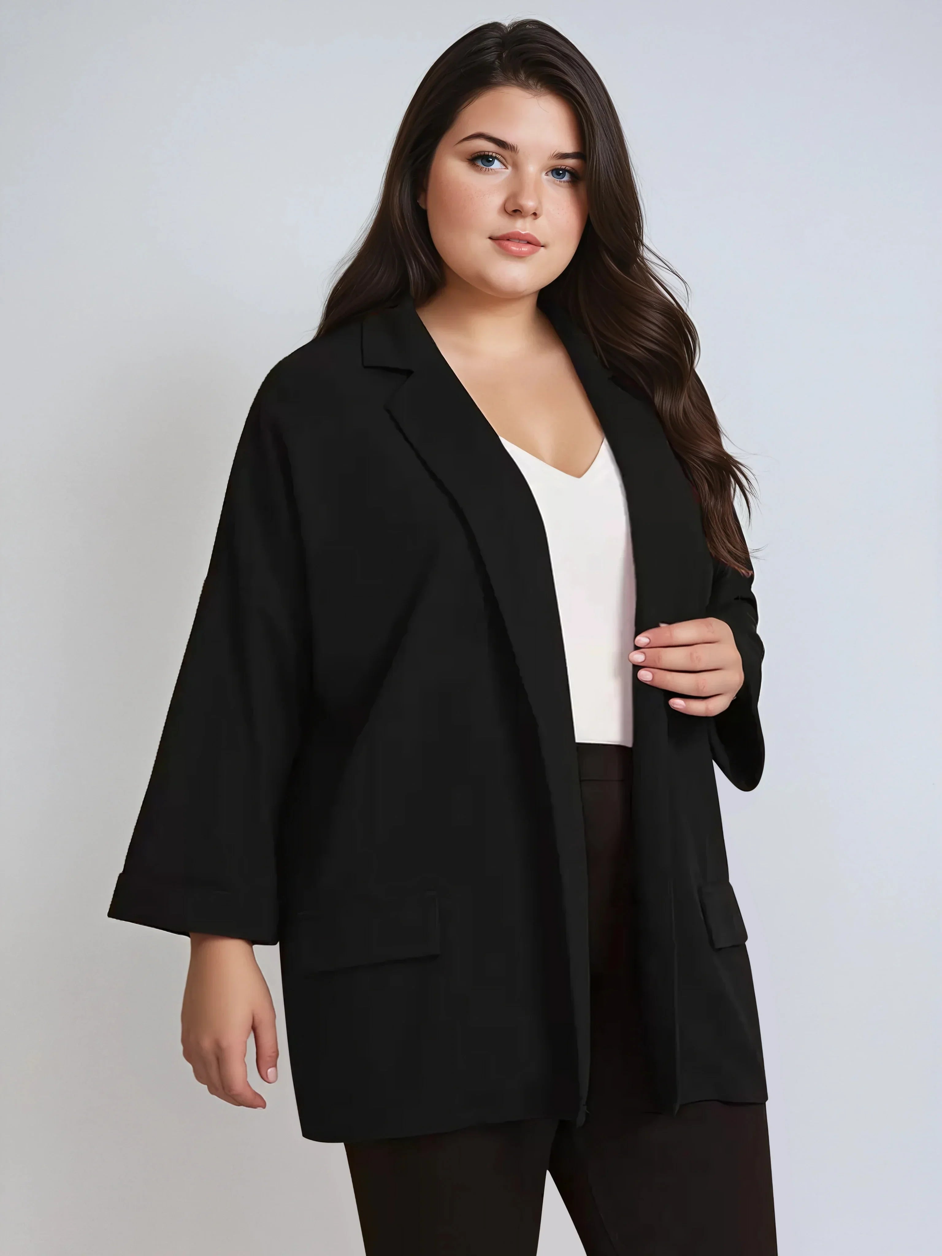 Seval | +Size blazer with cuffed sleeves