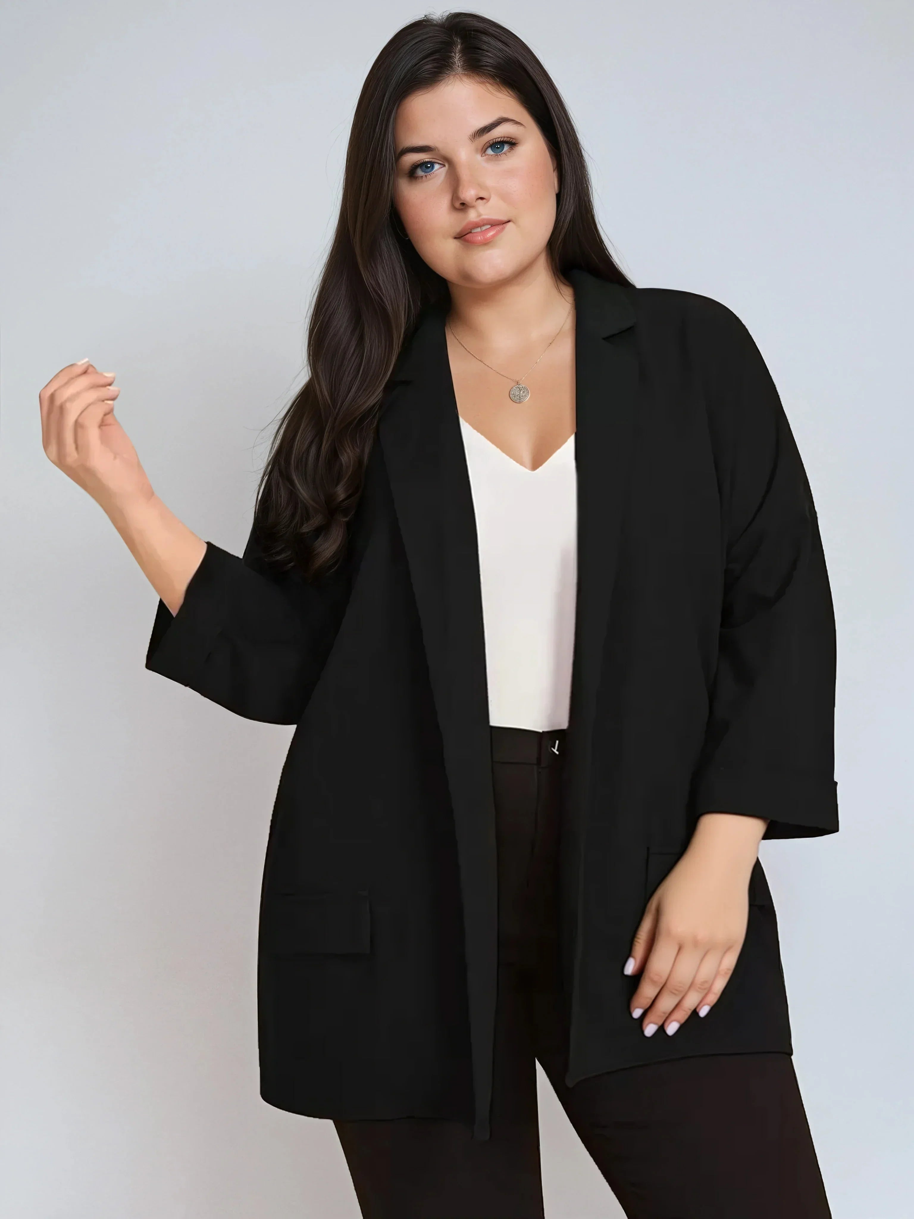 Seval | +Size blazer with cuffed sleeves