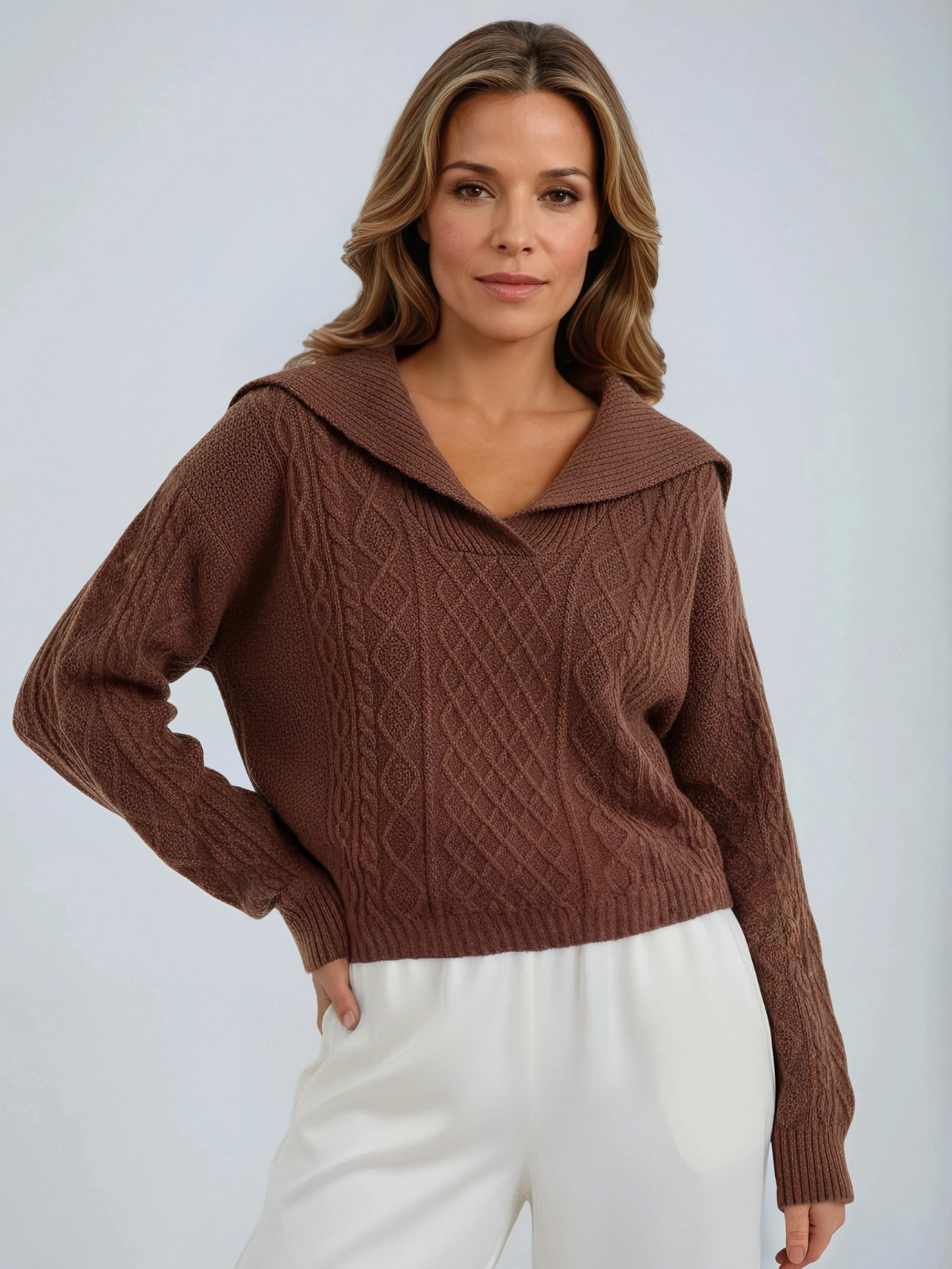 Jazlin | Burgundy knit sweater