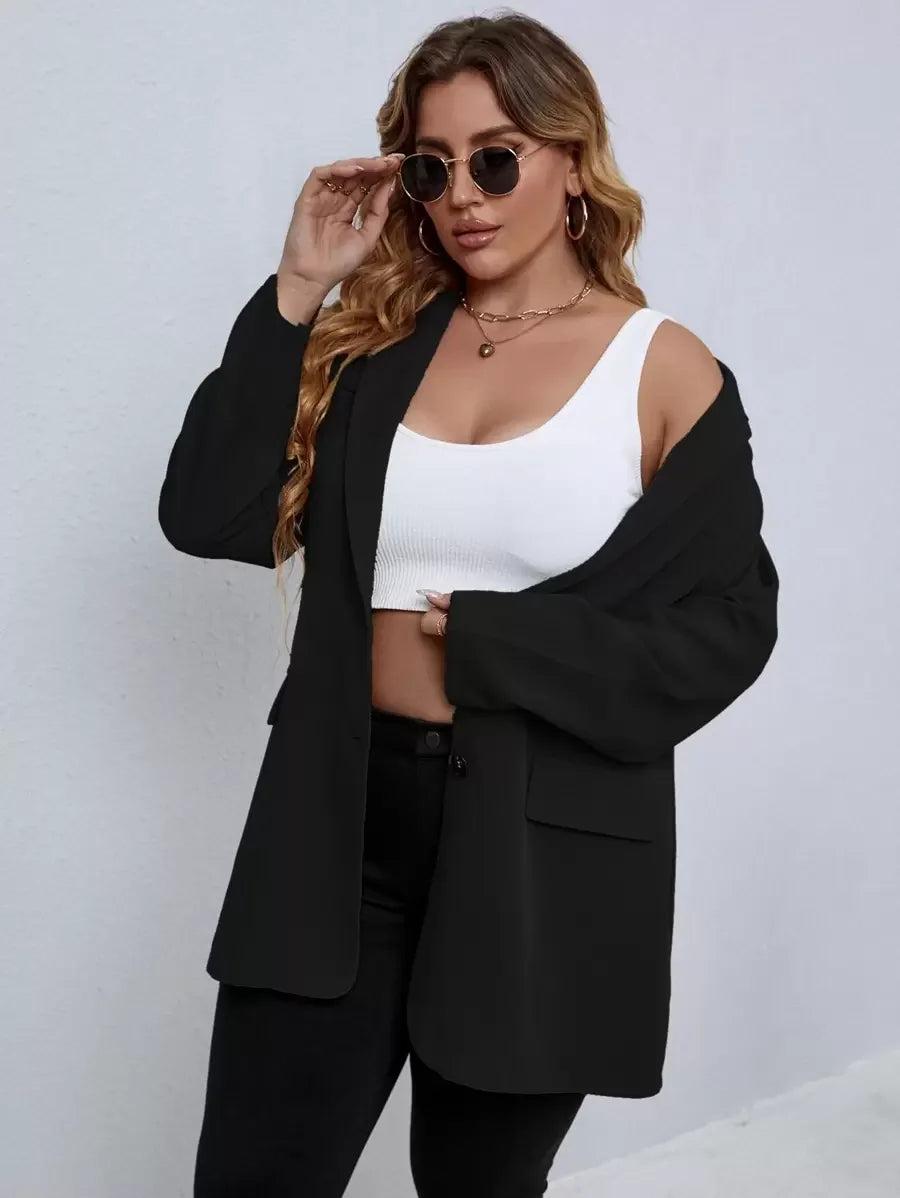 Sadey | +Size blazer with buttons