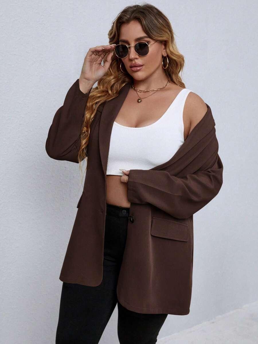 Sadey | +Size blazer with buttons