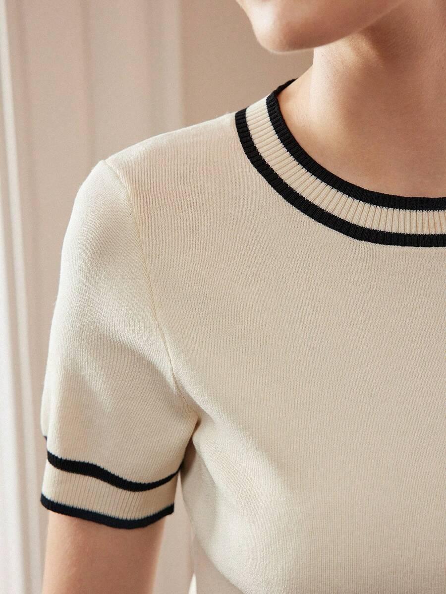 Joia | Knitted top with contrasting trim
