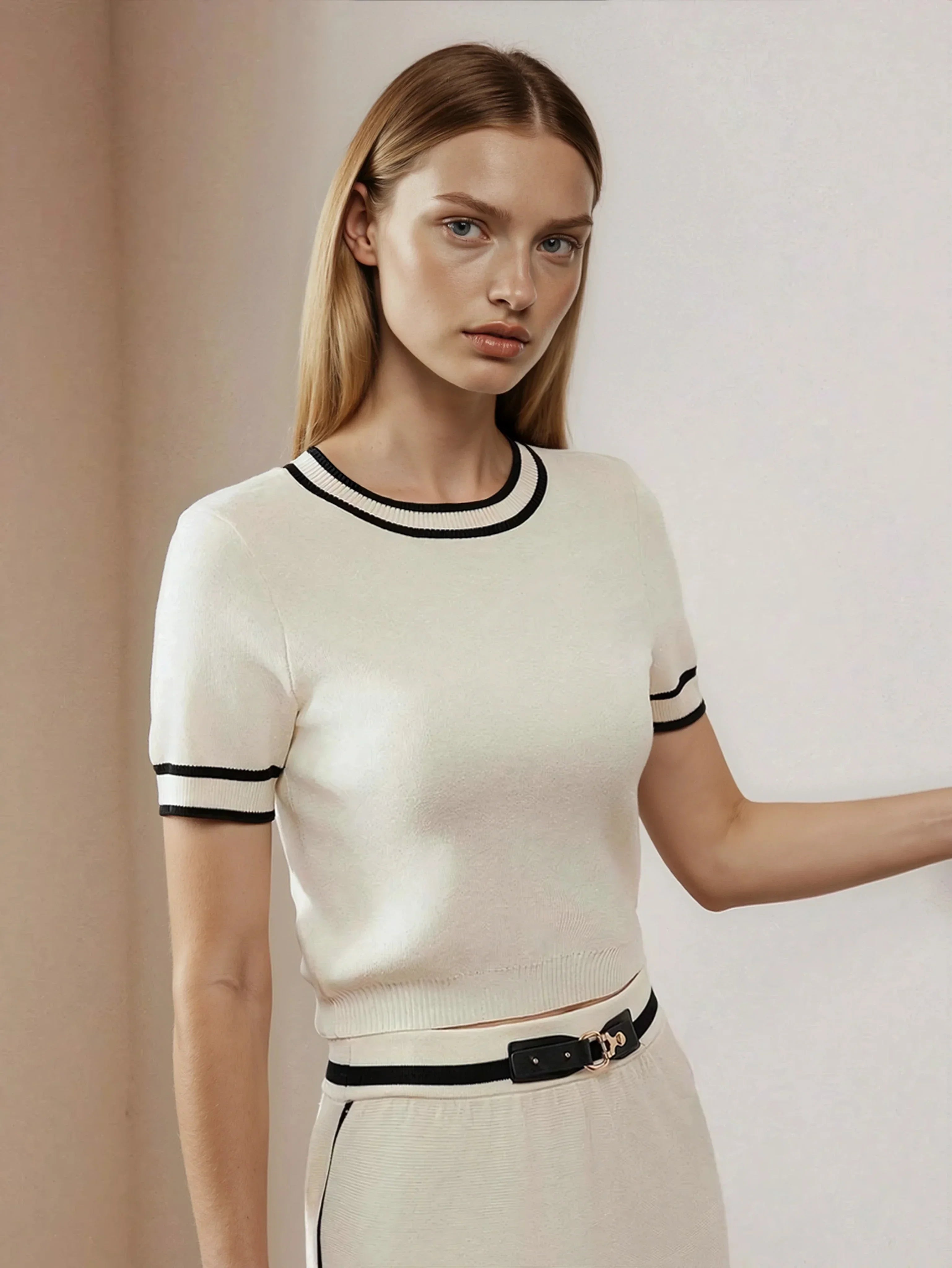 Joia | Knitted top with contrasting trim