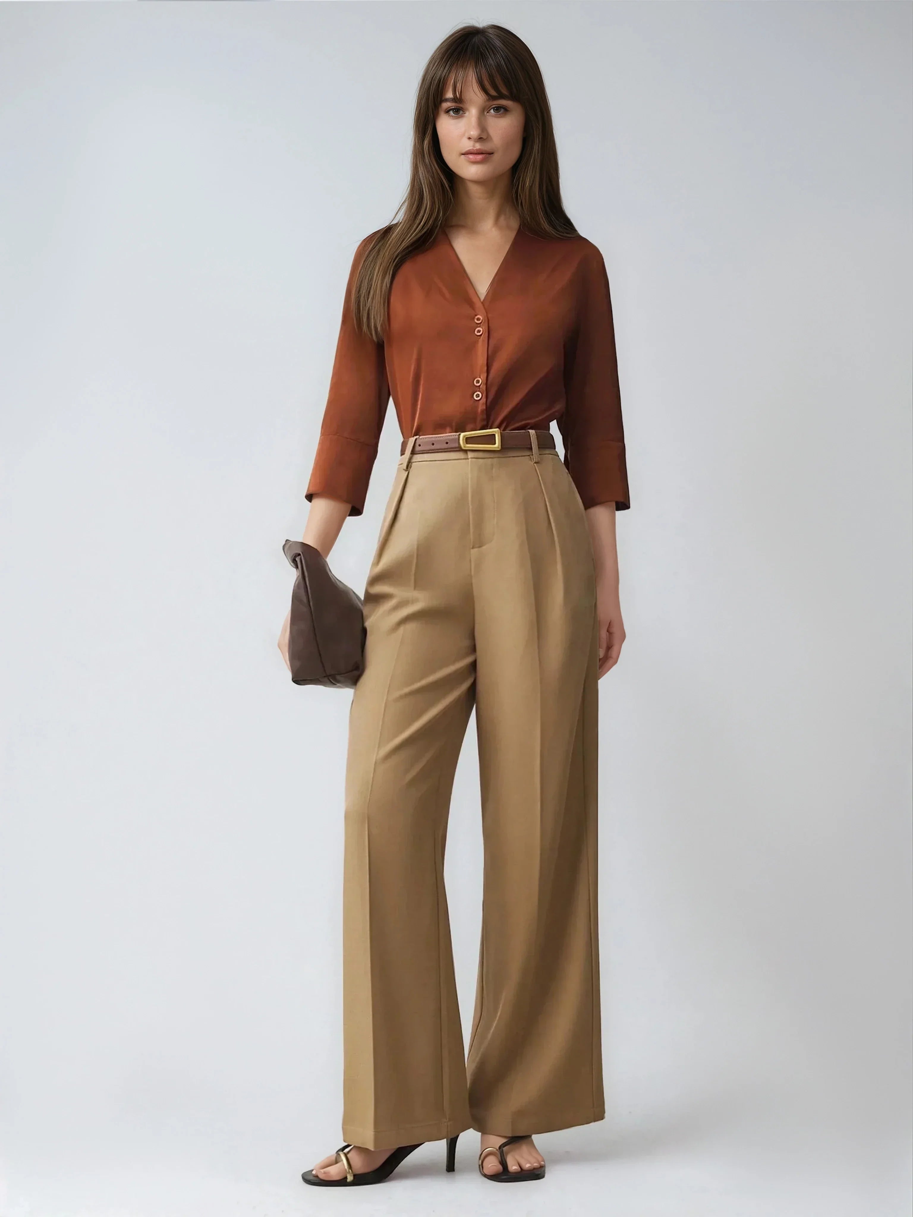 Tirza | Satin top with bracelet sleeves