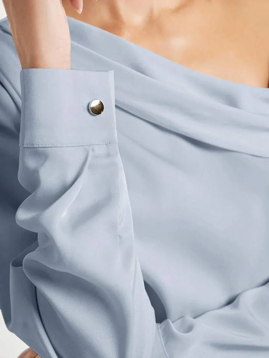 Tedra | Draped silhouette blouse