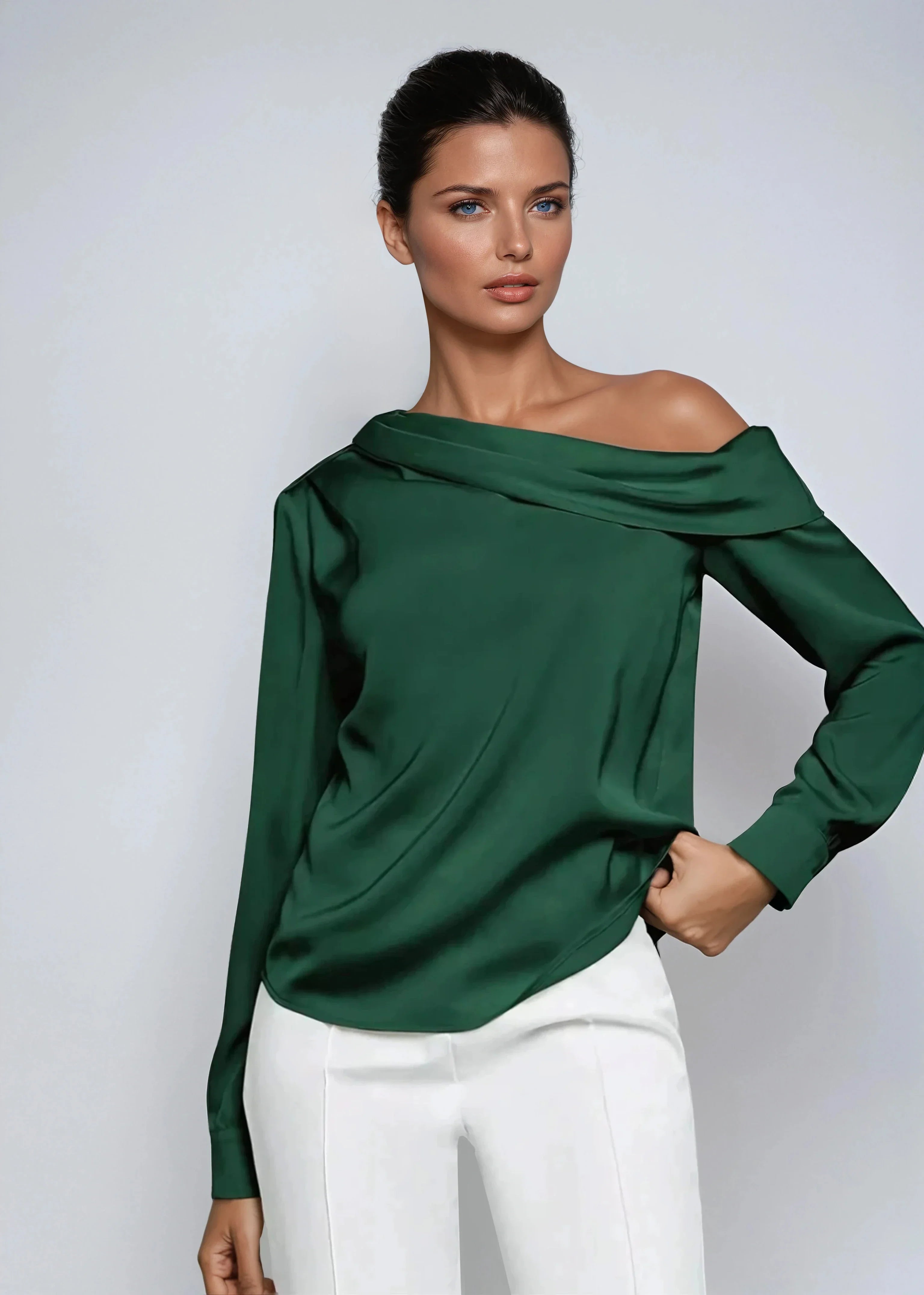 Tedra | Draped silhouette blouse