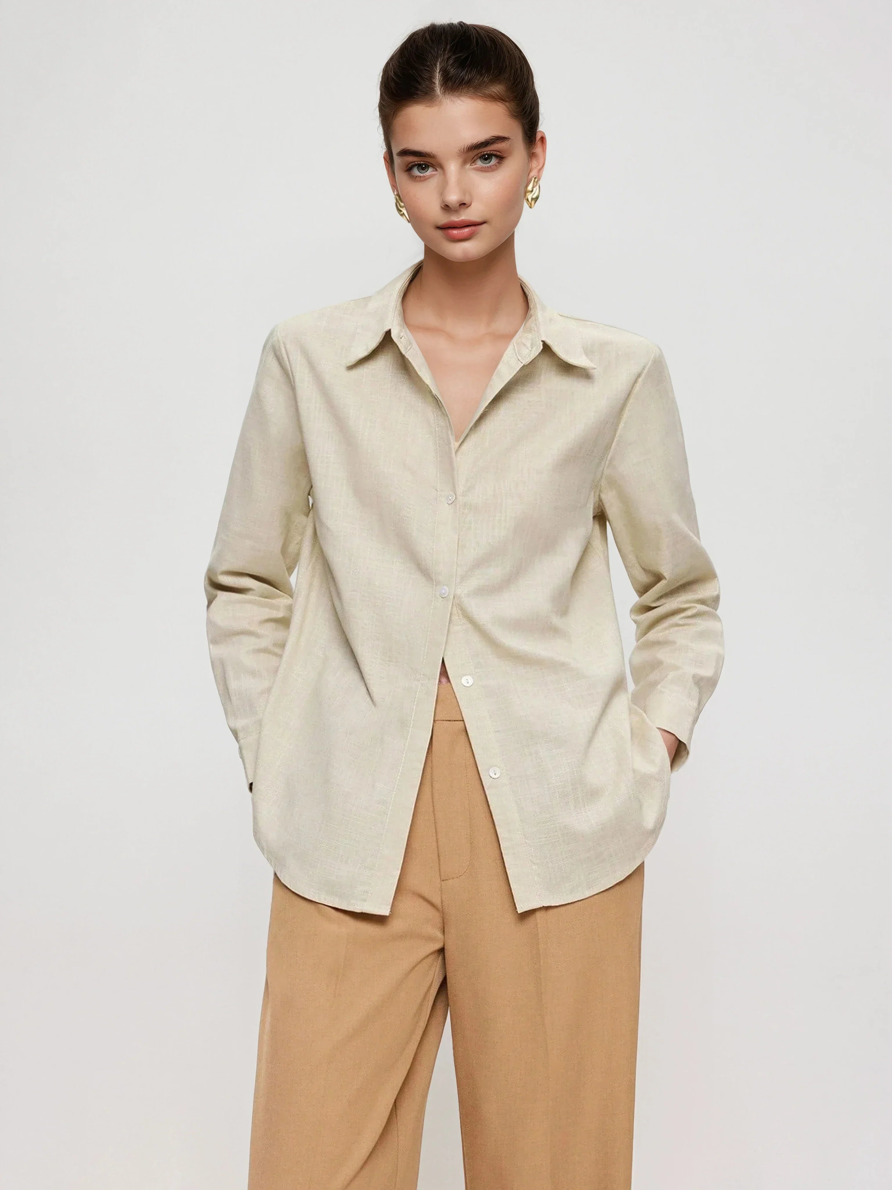 Teyla | Long sleeve collared button shirt