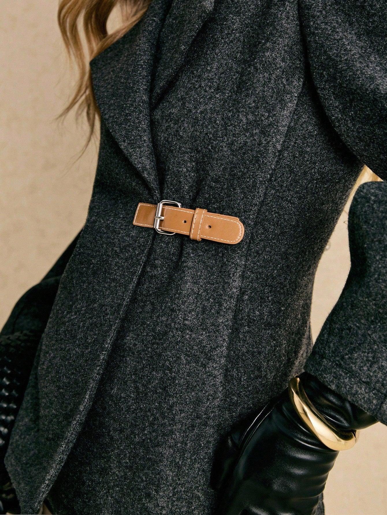 Susen | Shawl collar coat cinched waist