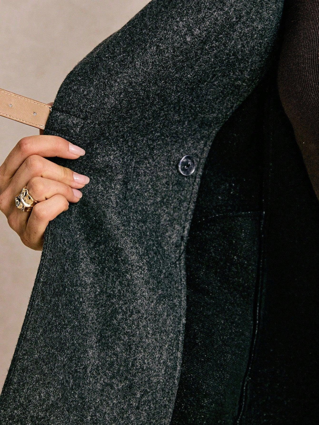 Susen | Shawl collar coat cinched waist