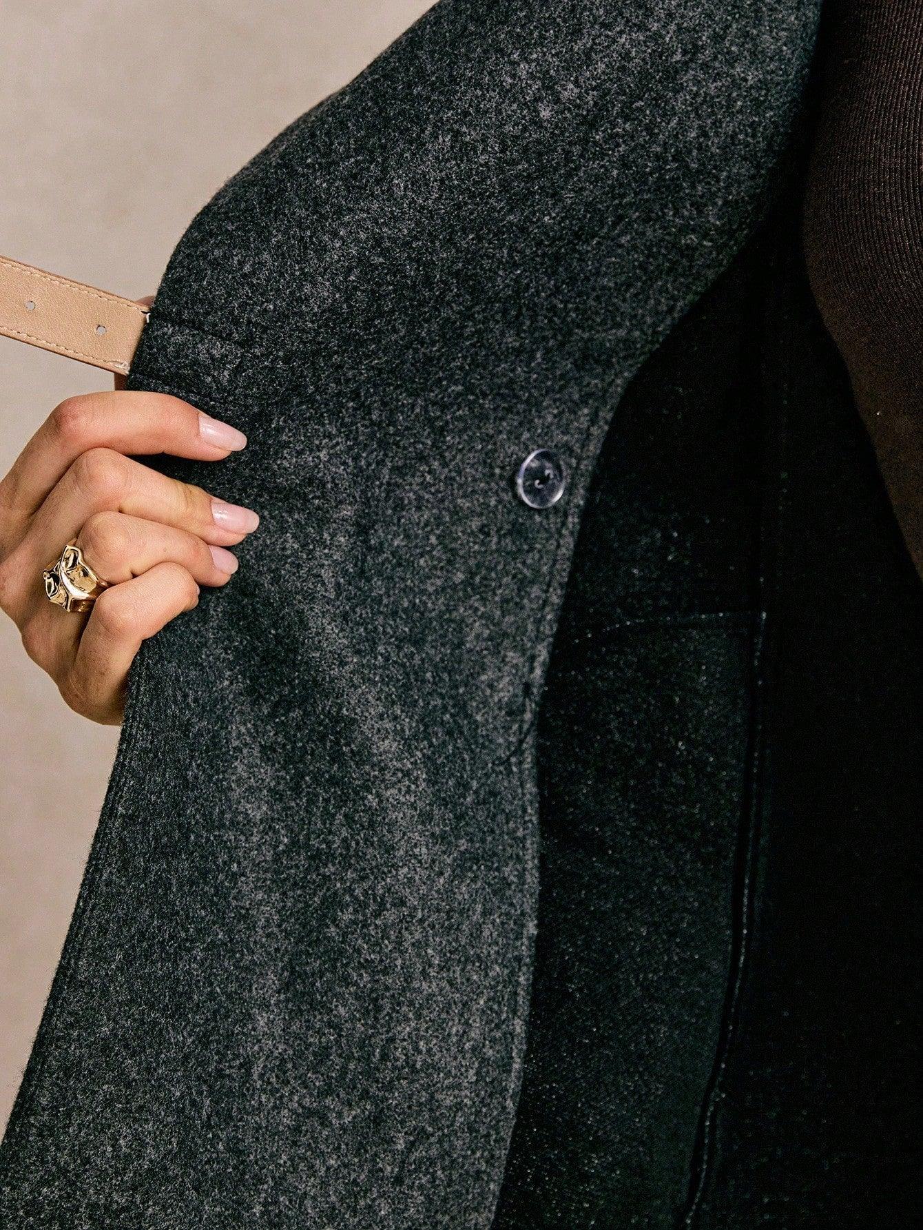 Susen | Shawl collar coat cinched waist