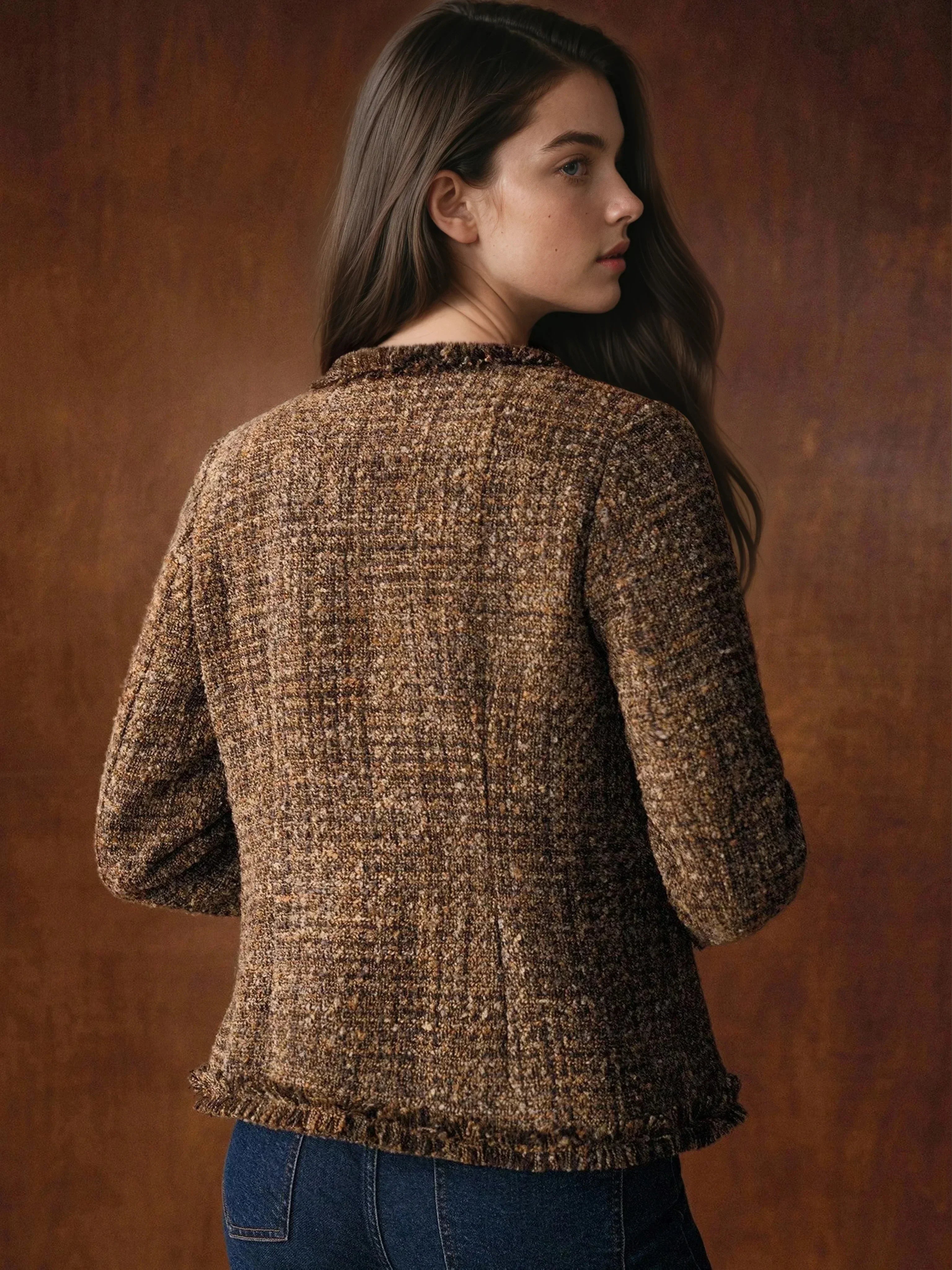 Salisa | Lined tweed knit cardigan