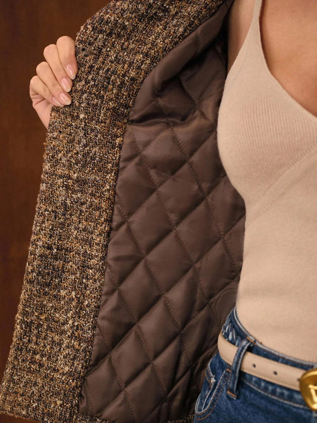 Salisa | Lined tweed knit cardigan